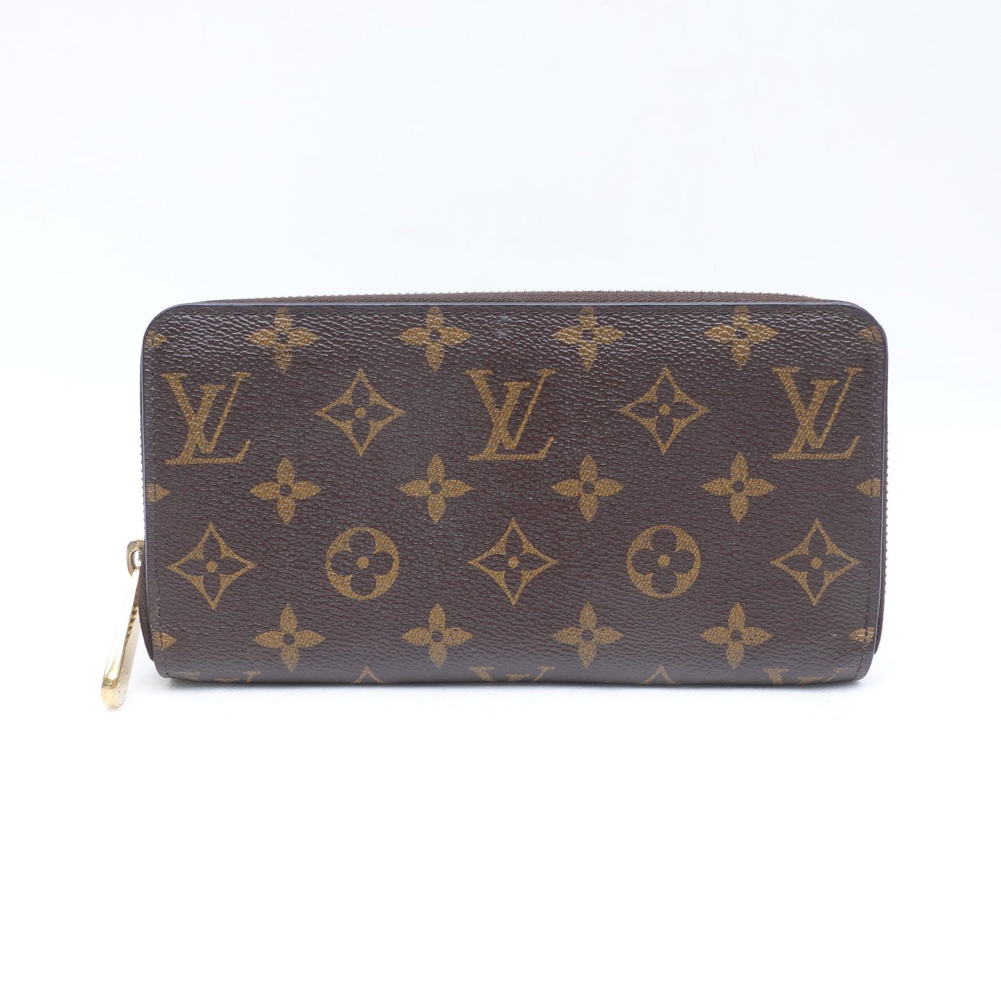 Pre-Owned Louis Vuitton Brown Calfskin Monogram Zip Wallet T10305627