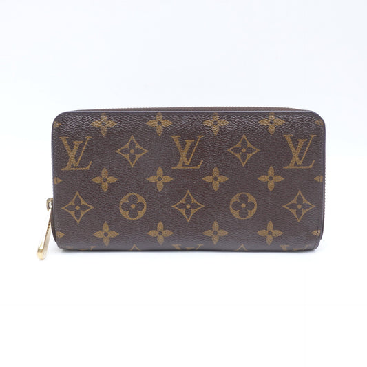 Pre-Owned Louis Vuitton Brown Calfskin Monogram Zip Wallet T10305627