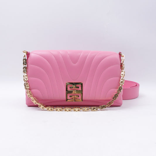 Pre-owned Givenchy 4G Logo Pink Calfskin Shoulder Bag