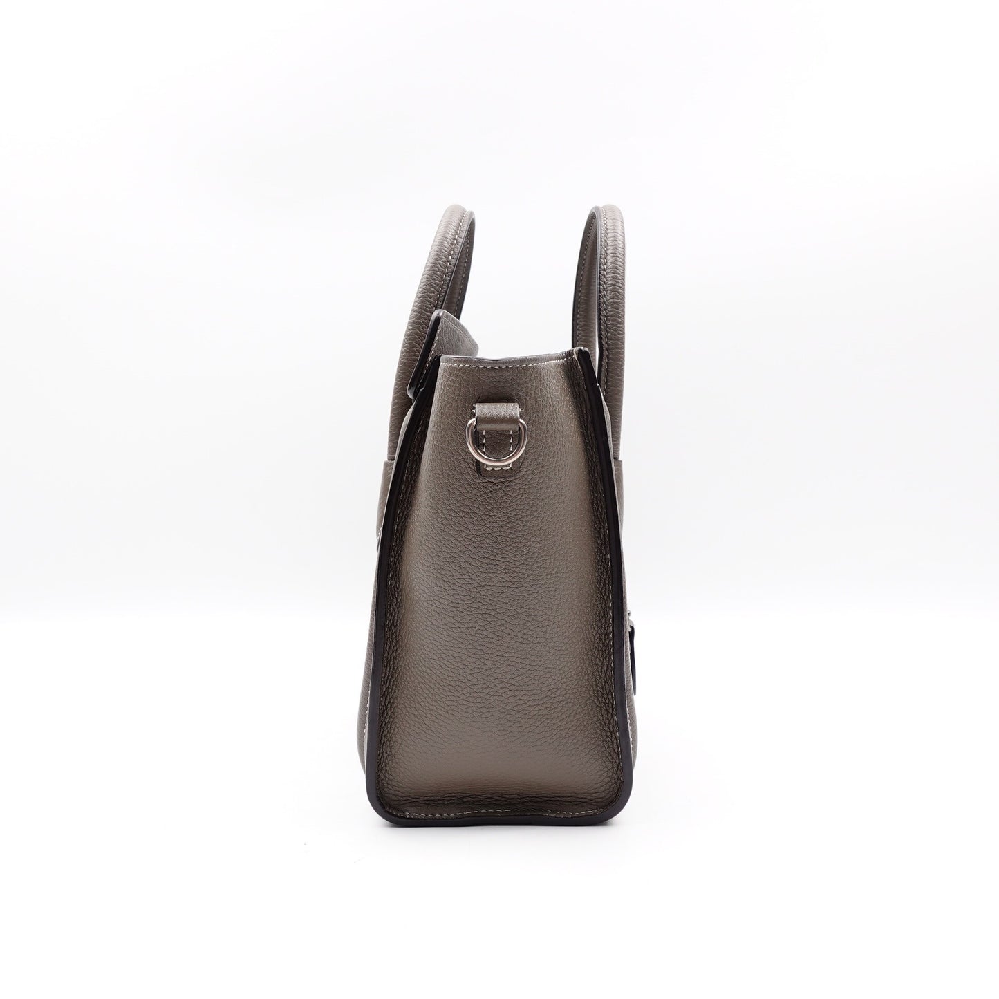 Pre-owned Celine Luggage Nano Gray Calfskin Shoulder Bag T10289305
