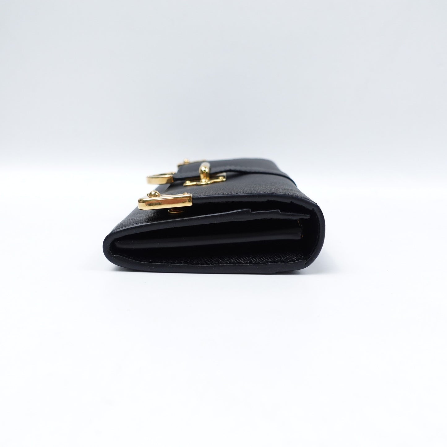 Pre-owned Prada Cahier Mini Black Calfskin Long Wallet