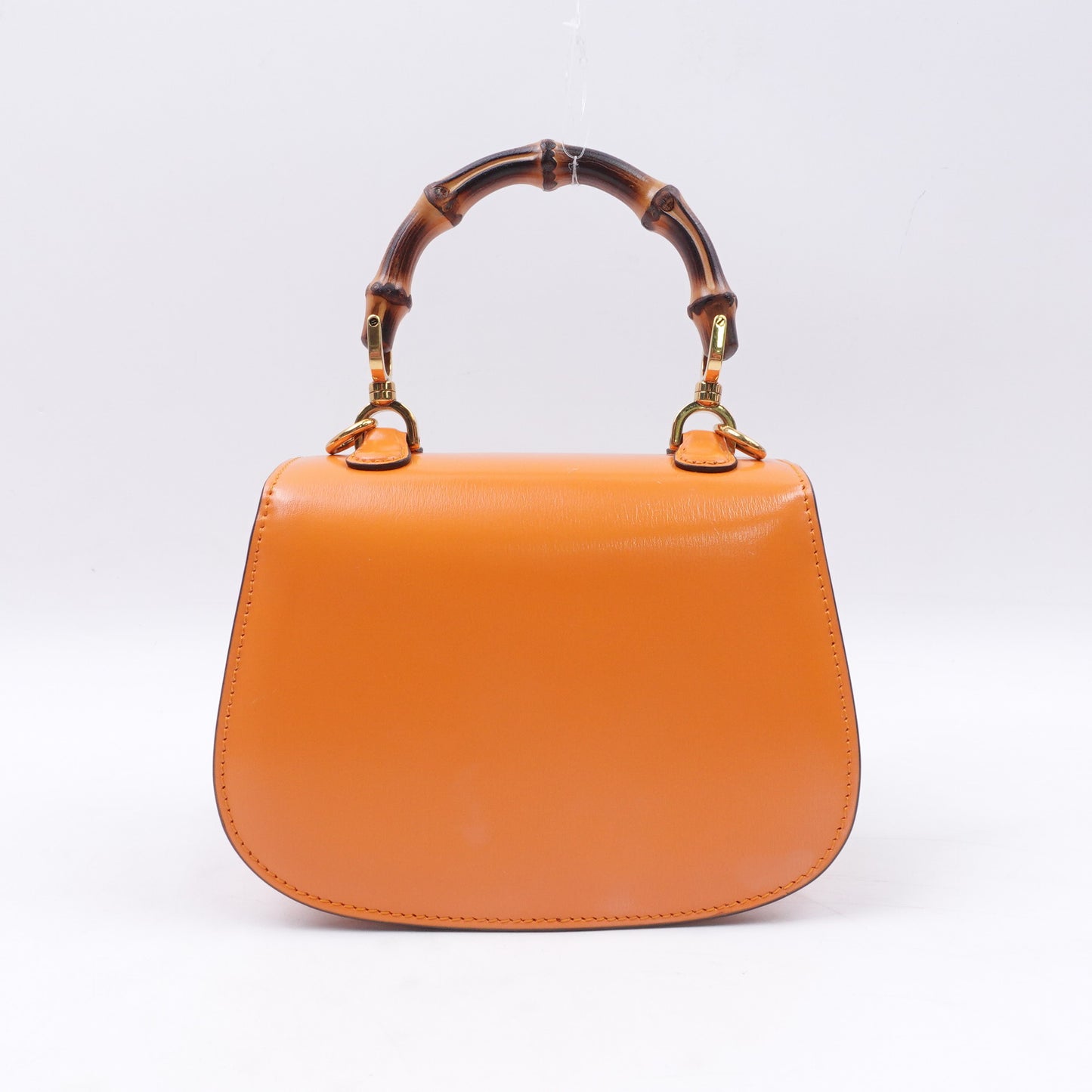 Pre-owned Gucci Bamboo 1947 Orange Calfskin Shoulder Bag