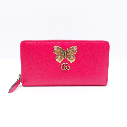 Pre-Owned Gucci Rose Pink Calfskin Long Wallet