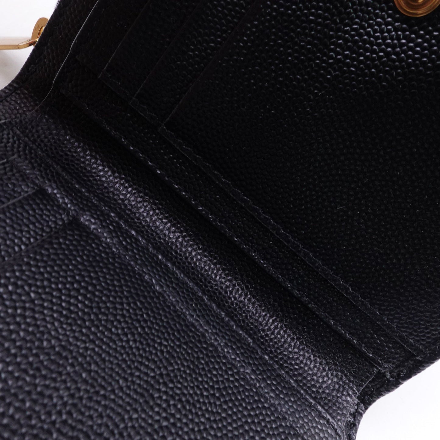 Pre-owned Saint Laurent Monogramme Black Calfskin Short Wallet