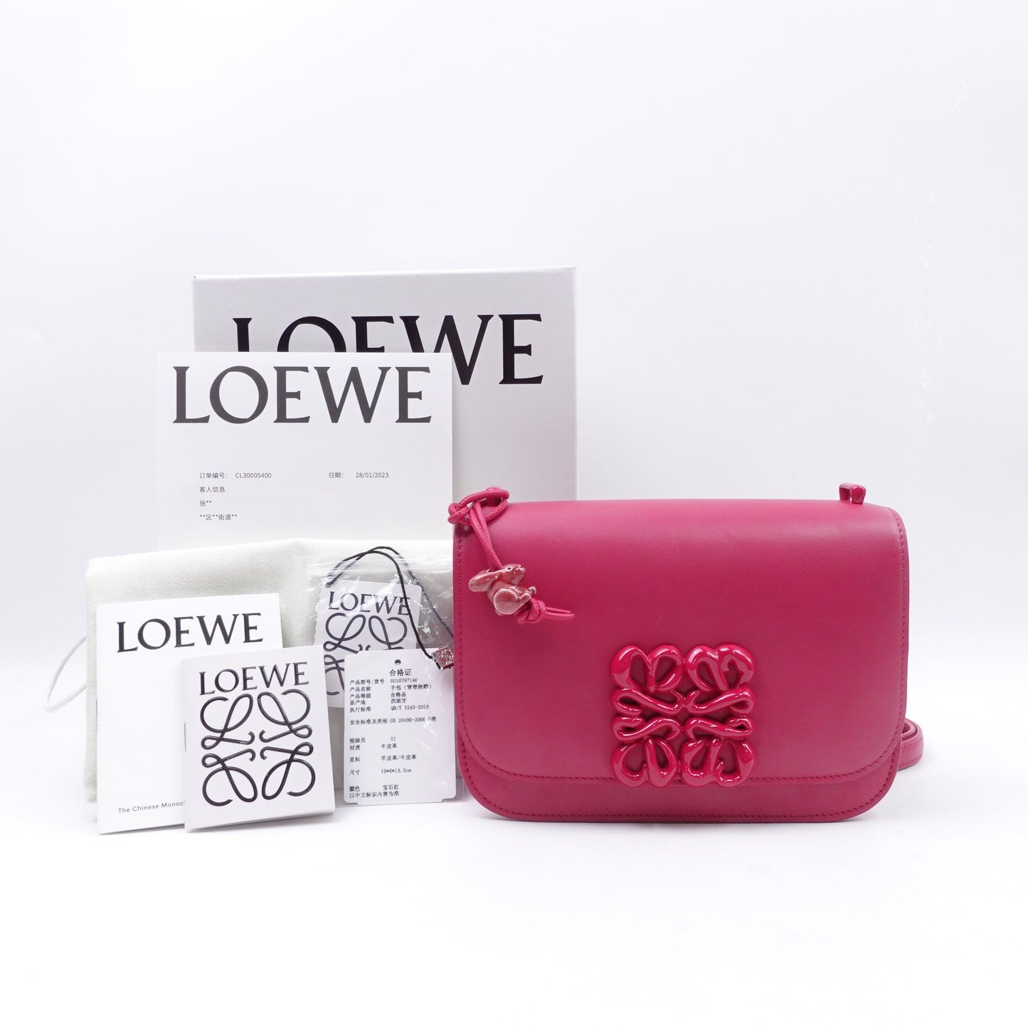 Pre-owned Loewe Goya Rose Pink Calfskin Shoulder Bag