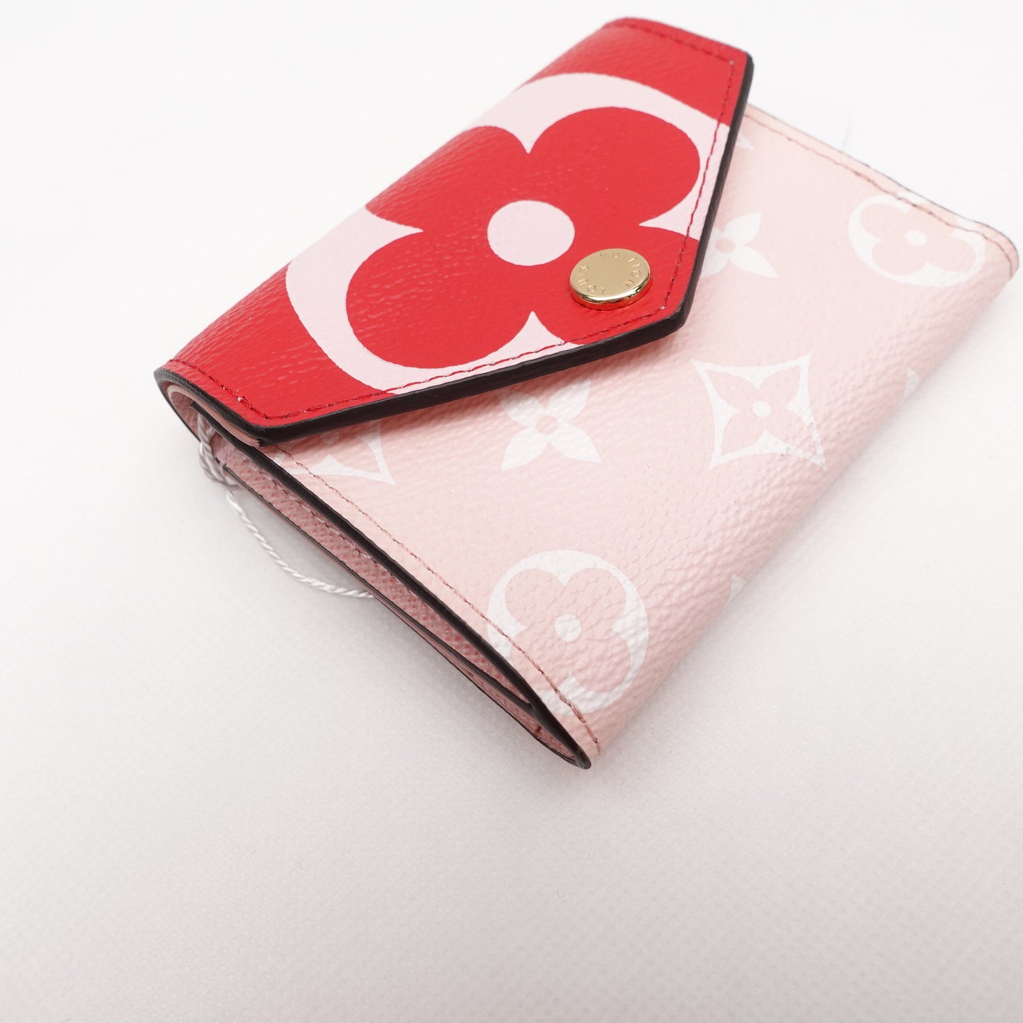 Pre-Owned Louis Vuitton Victorine Pink&Red Coated Canvas Short Wallet