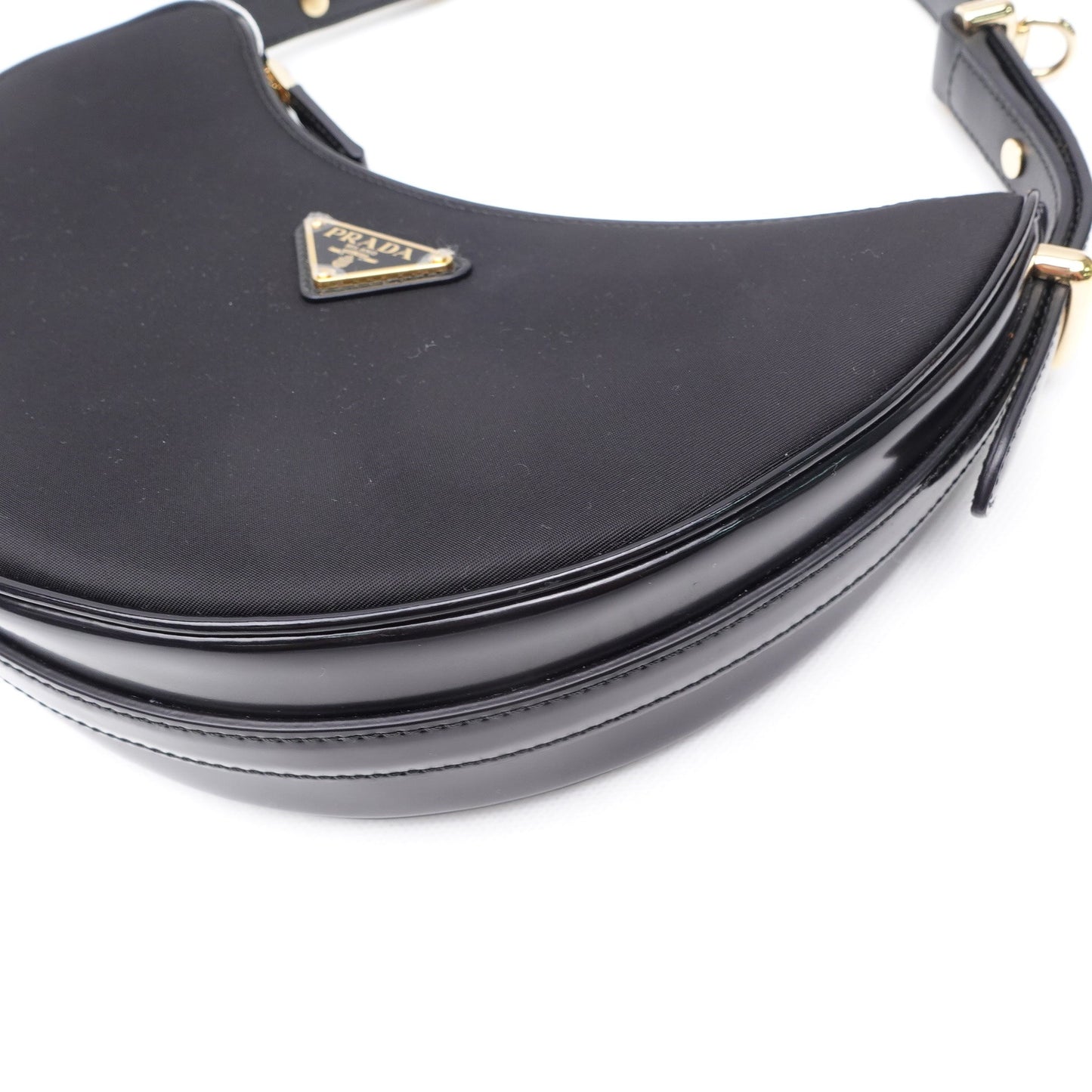 Pre-owed Prada Arque Black Nylon Hobo Bag
