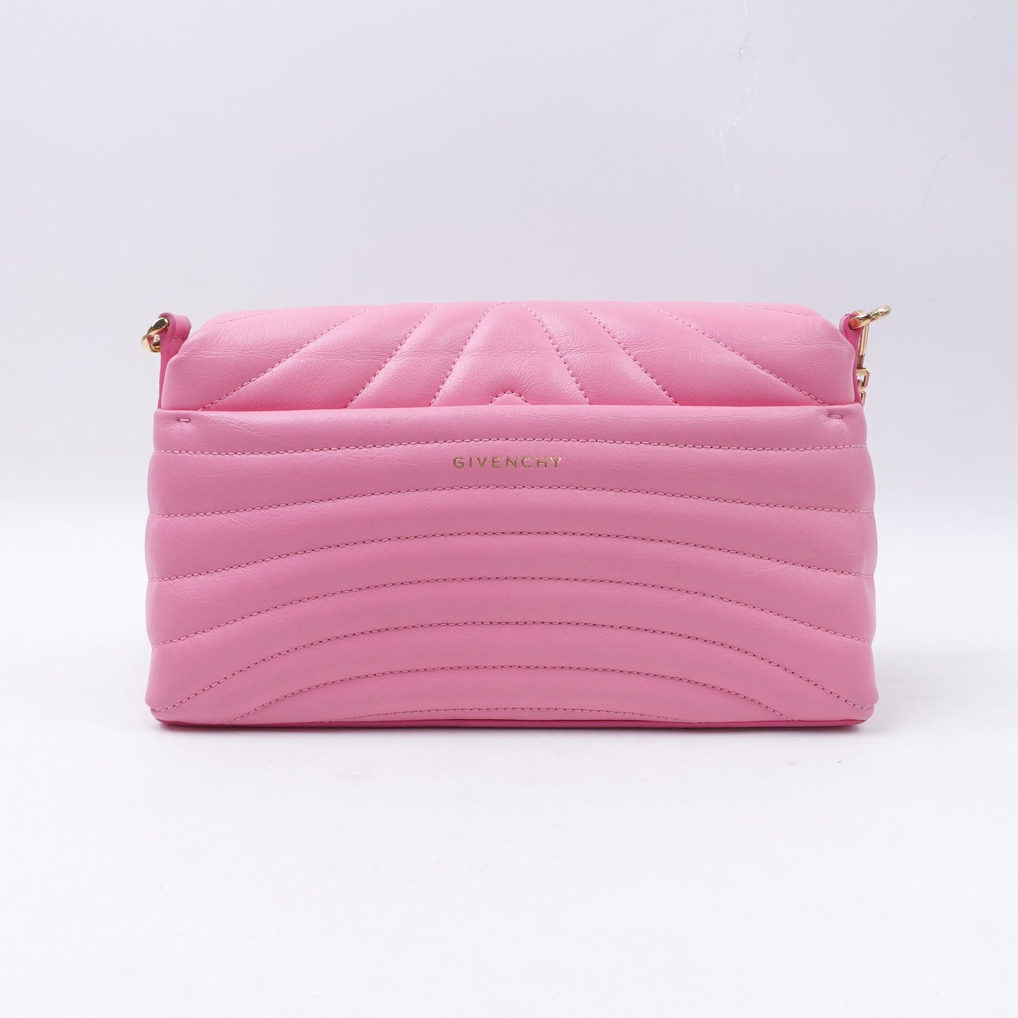 Pre-owned Givenchy 4G Logo Pink Calfskin Shoulder Bag