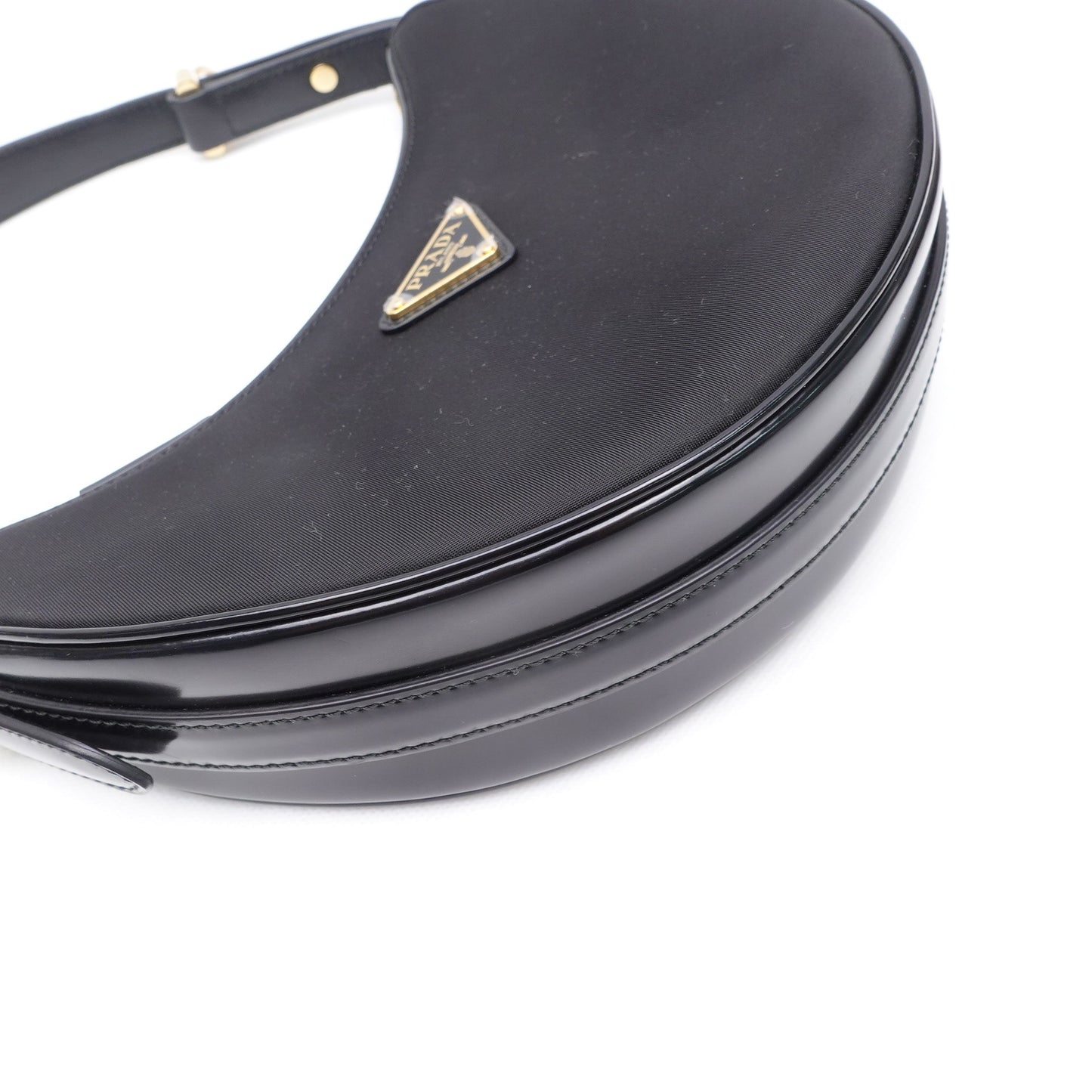 Pre-owed Prada Arque Black Nylon Hobo Bag