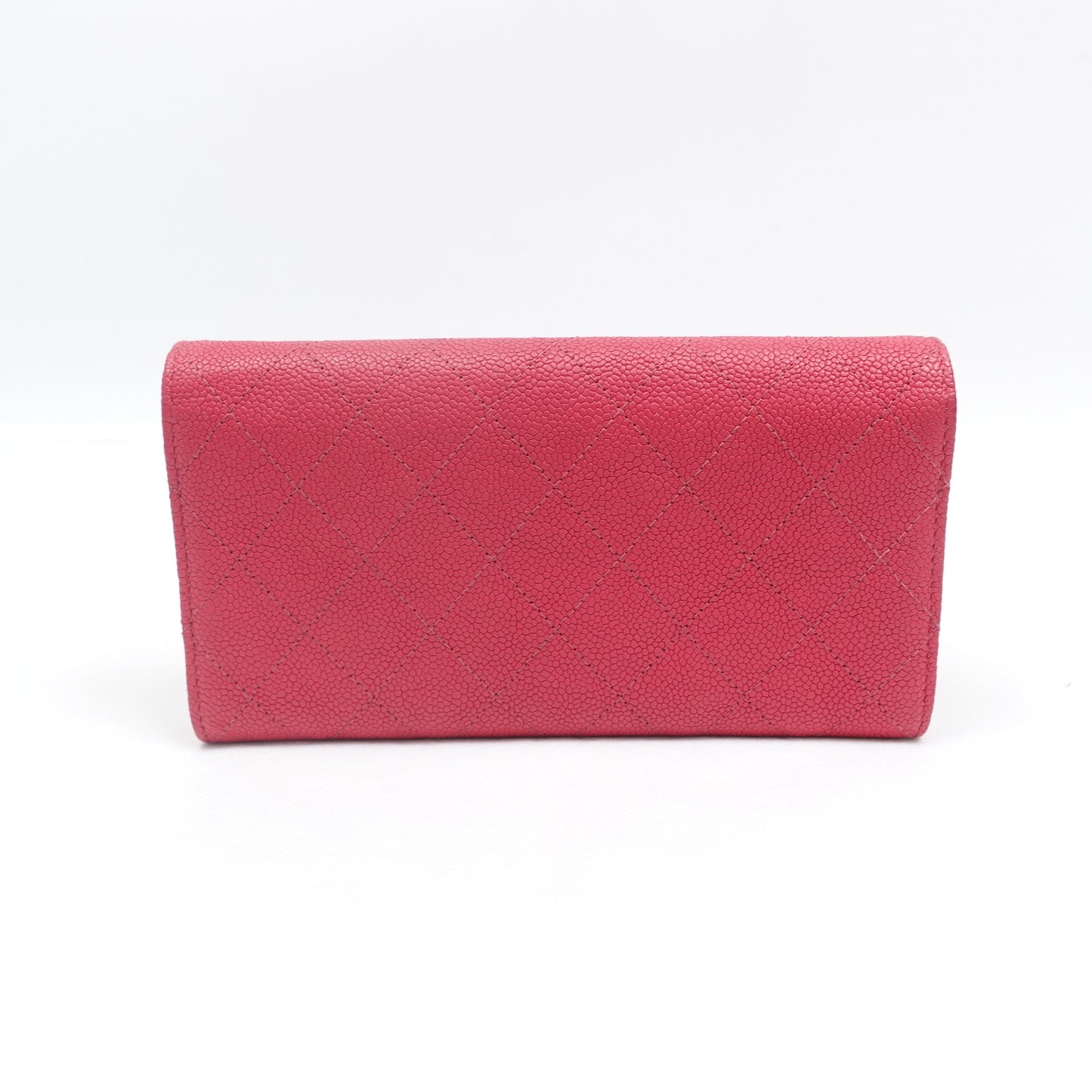 Pre-owned Chanel Pink Calfskin Long Wallet