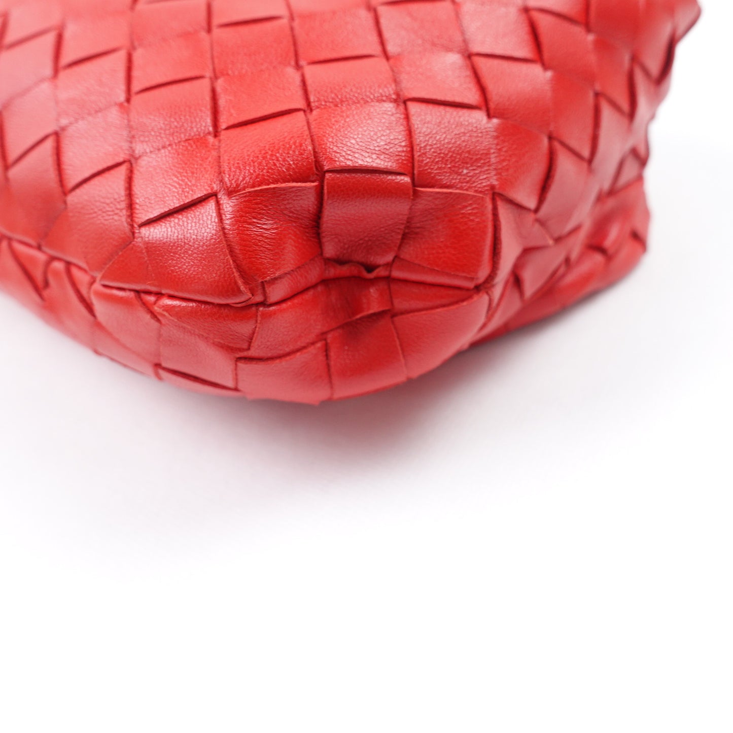 Pre-owned Bottega Veneta Jodie Mini Red Lambskin Hobo Bag