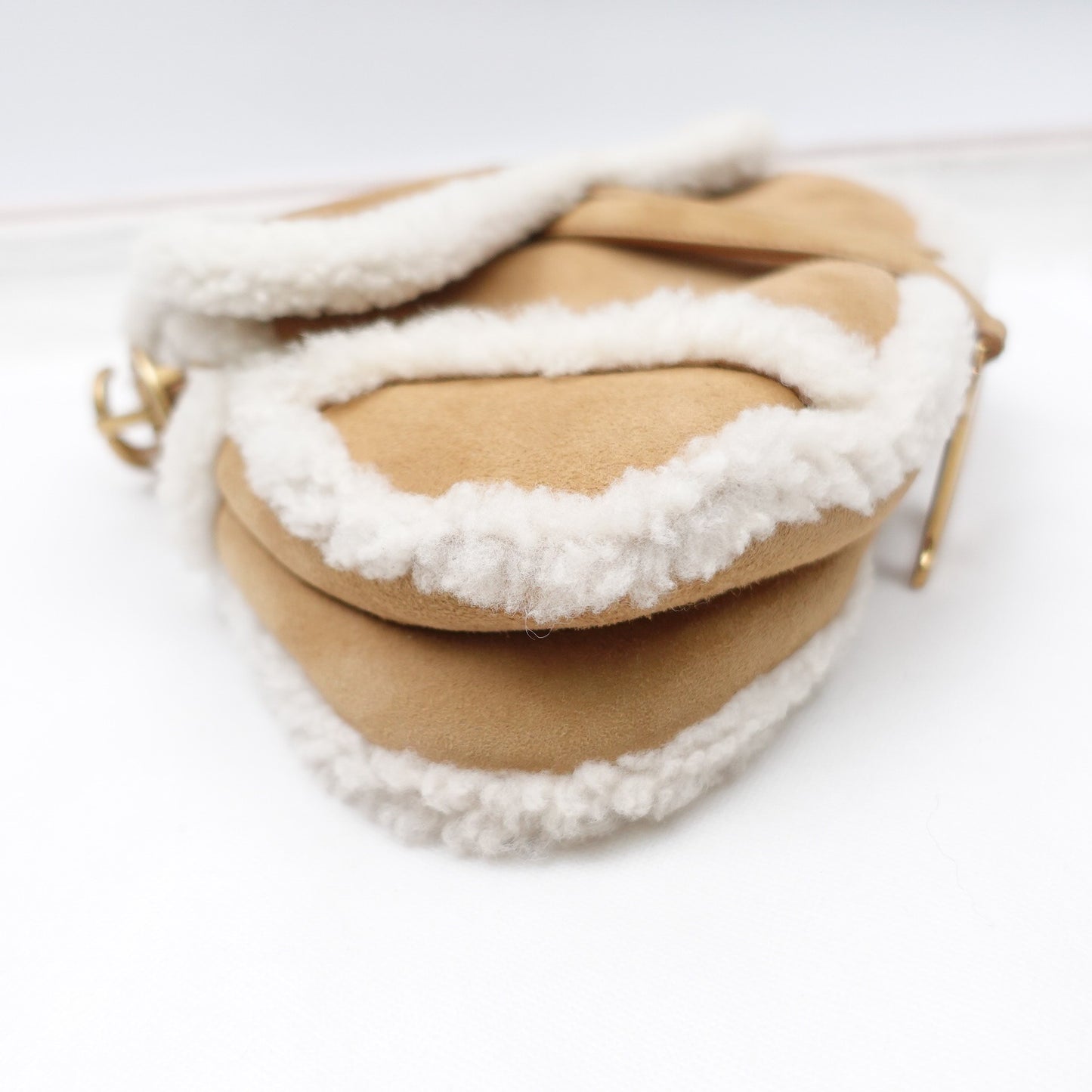 Pre-owned Dior Saddle Brown Suede & Wool Shoulder Bag