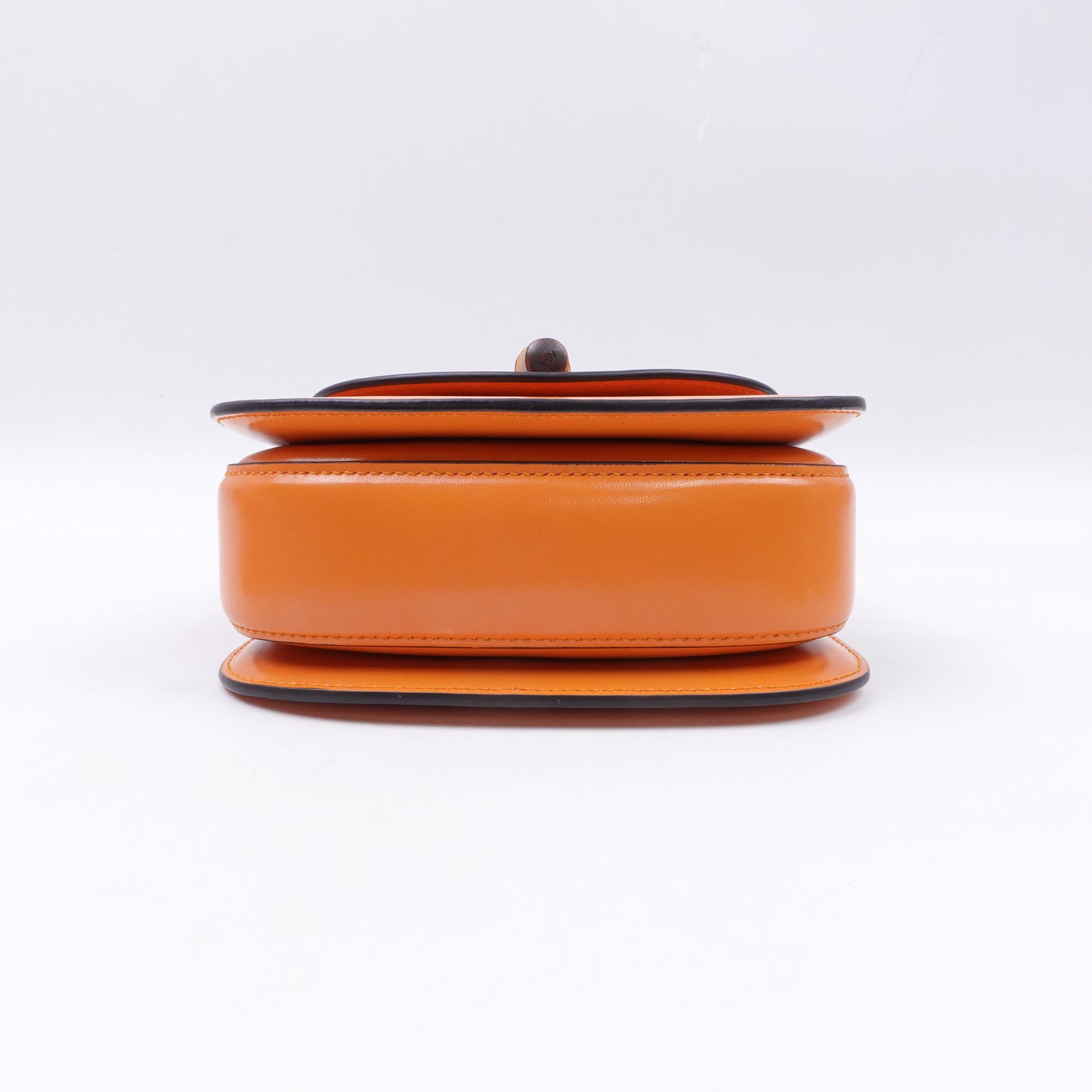 Pre-owned Gucci Bamboo 1947 Orange Calfskin Shoulder Bag