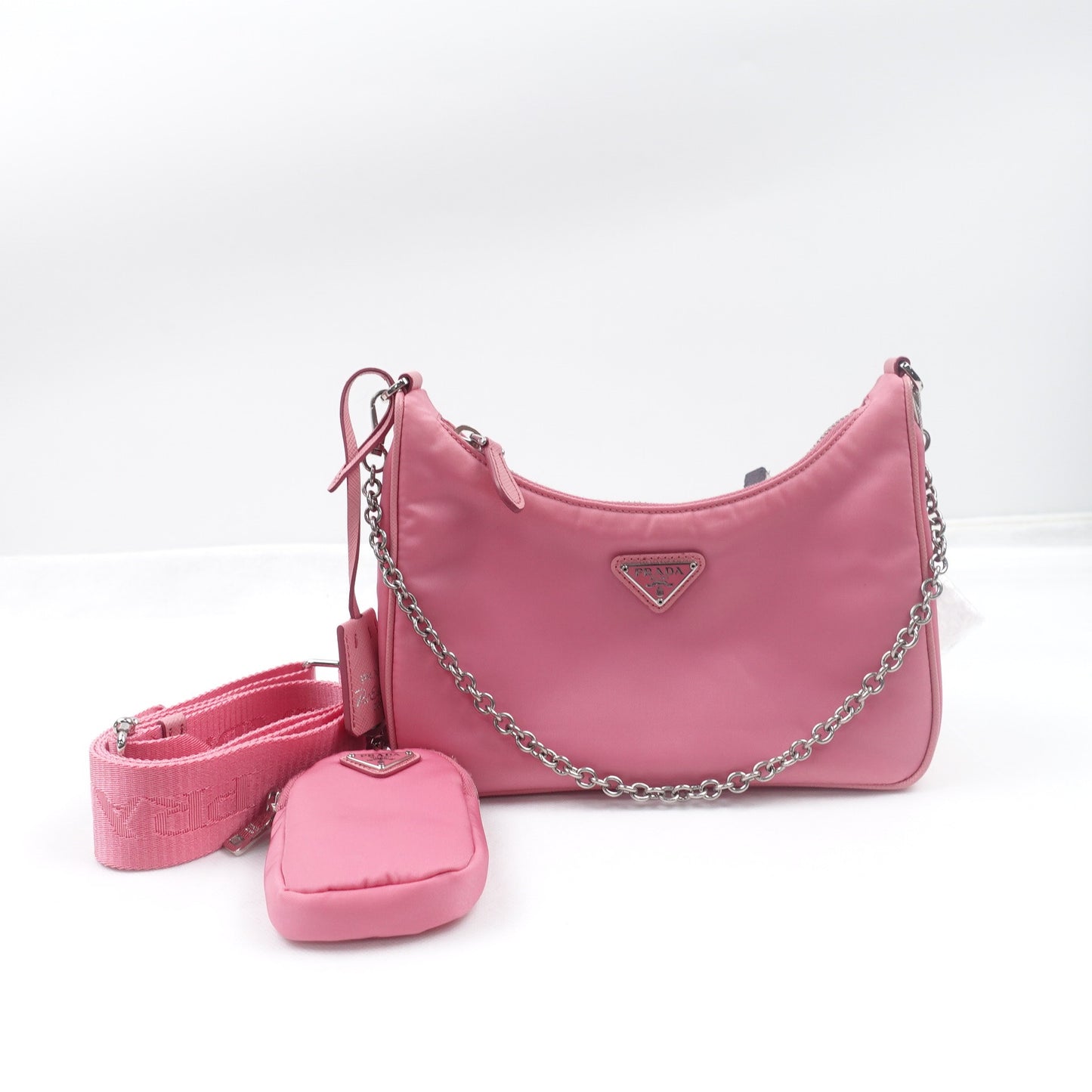 Pre-owned Prada Re-Edition Hobo Pink Nylon Shoulder Bag