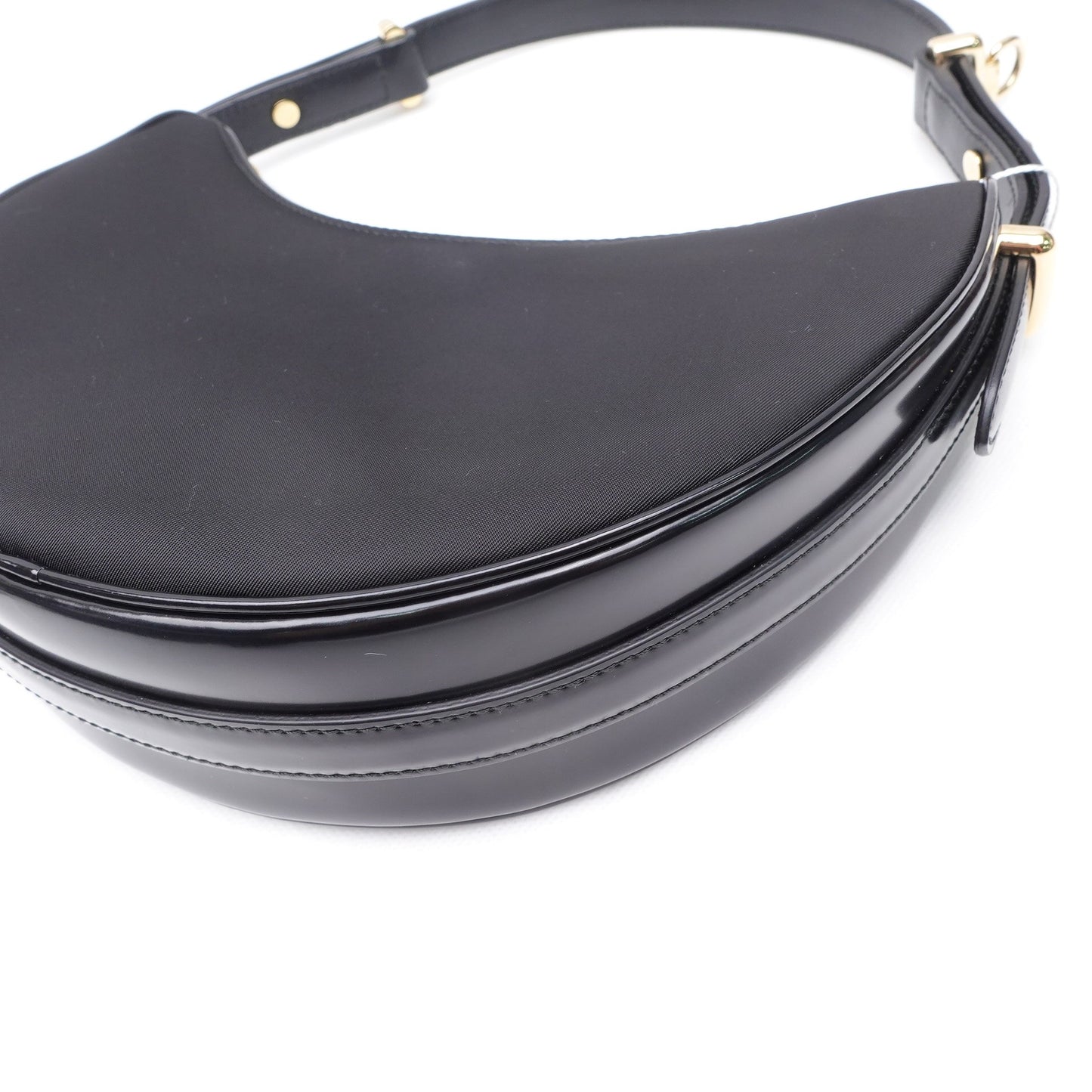 Pre-owed Prada Arque Black Nylon Hobo Bag