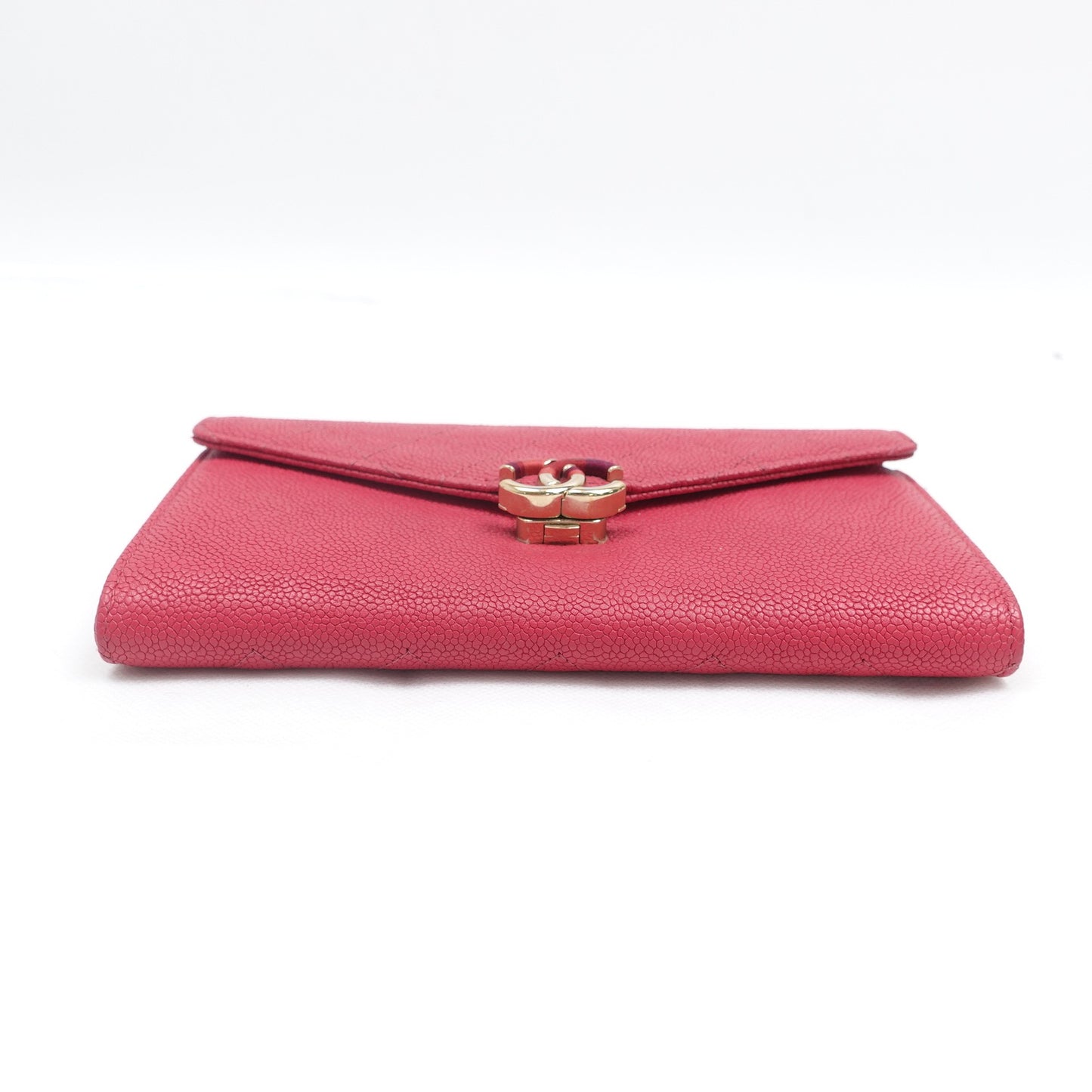Pre-owned Chanel Pink Calfskin Long Wallet