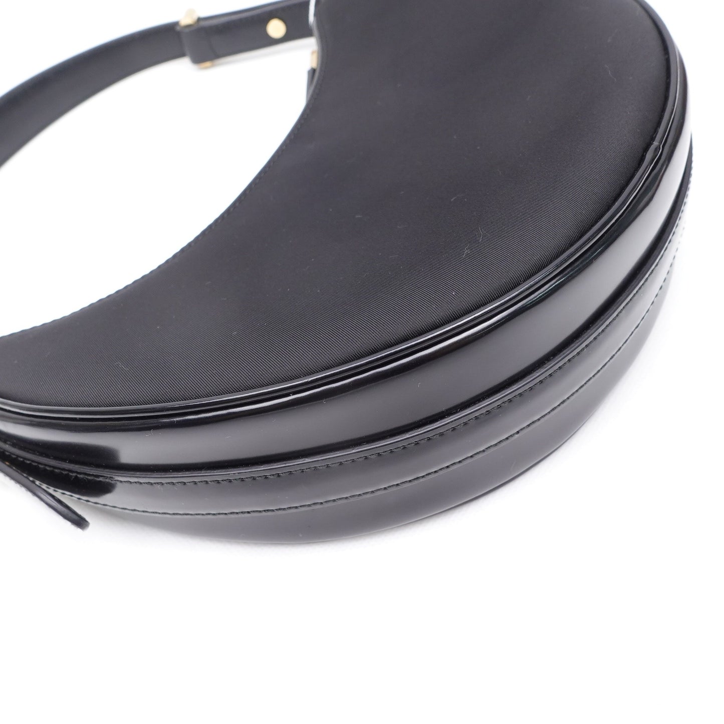 Pre-owed Prada Arque Black Nylon Hobo Bag