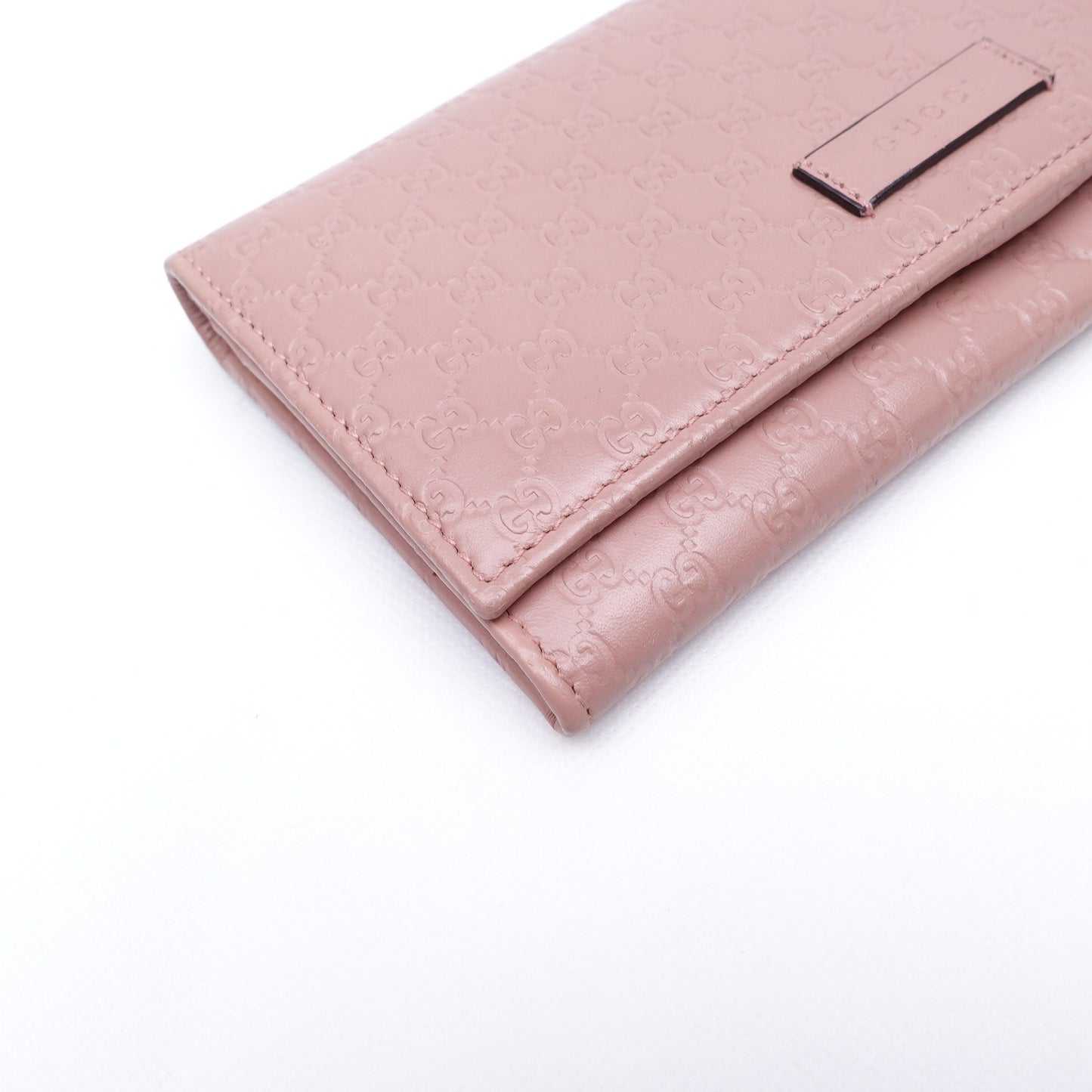 Pre-owned Gucci Pink Inprint Calfskin Wallet