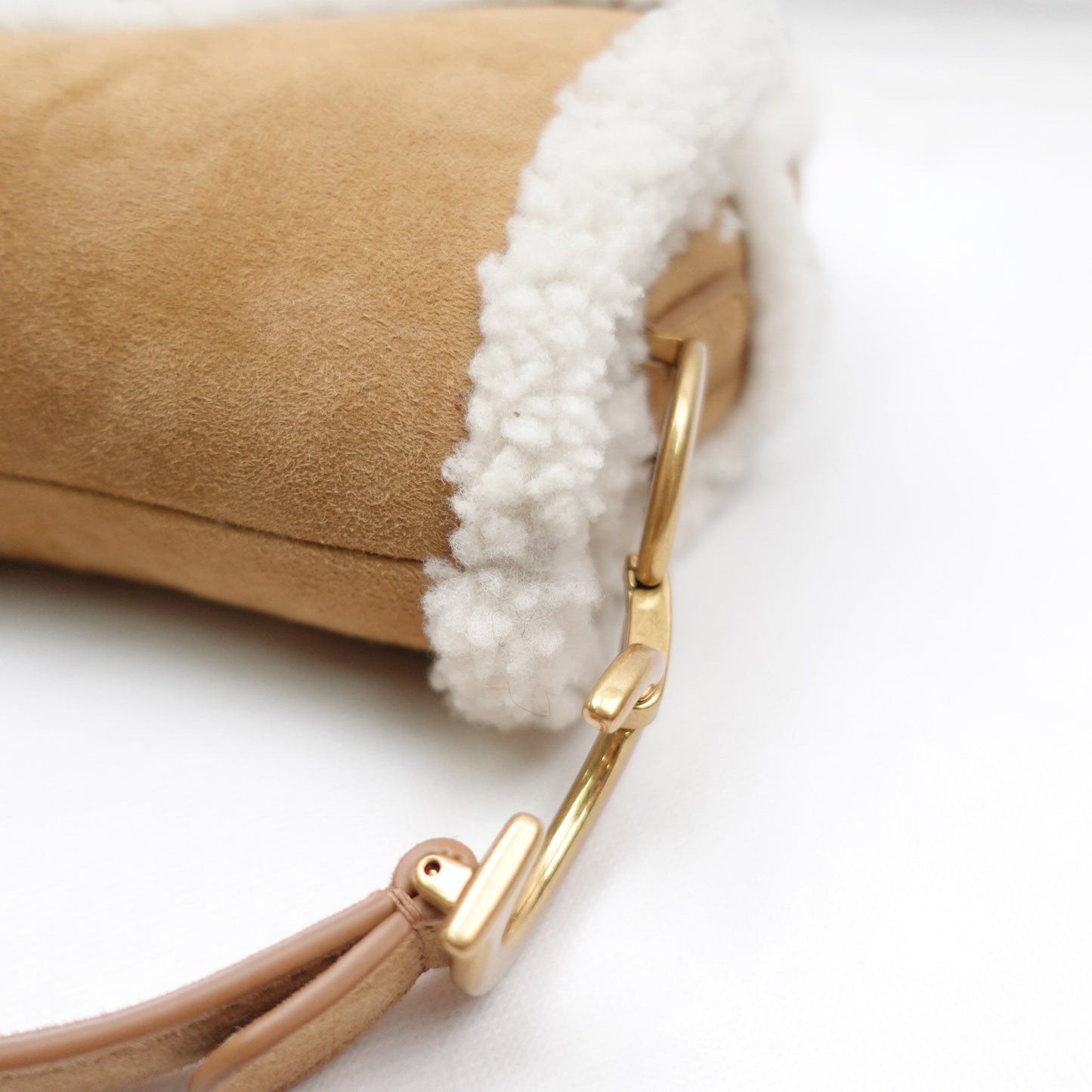 Pre-owned Dior Saddle Brown Suede & Wool Shoulder Bag