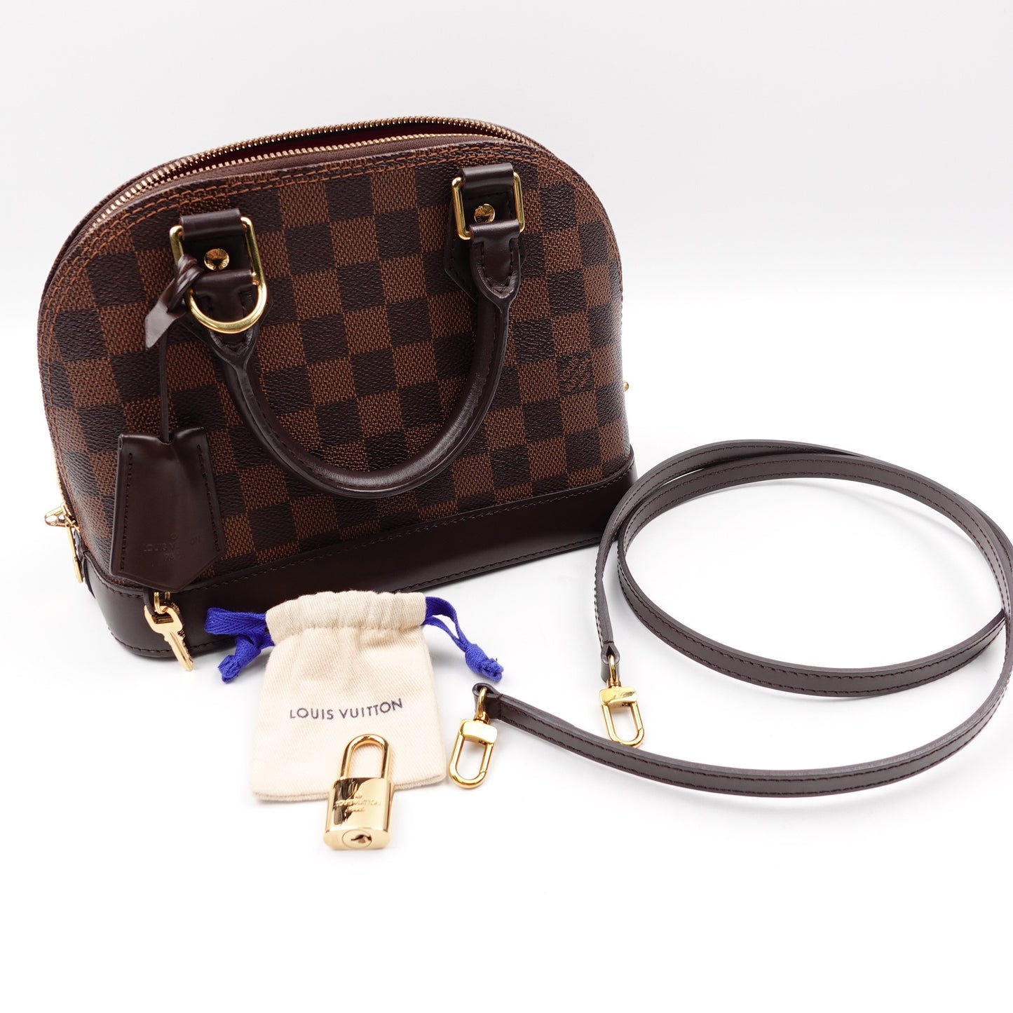Pre-owned Louis Vuitton Damier Eben Alam BB Coated Canvas Shoulder Bag