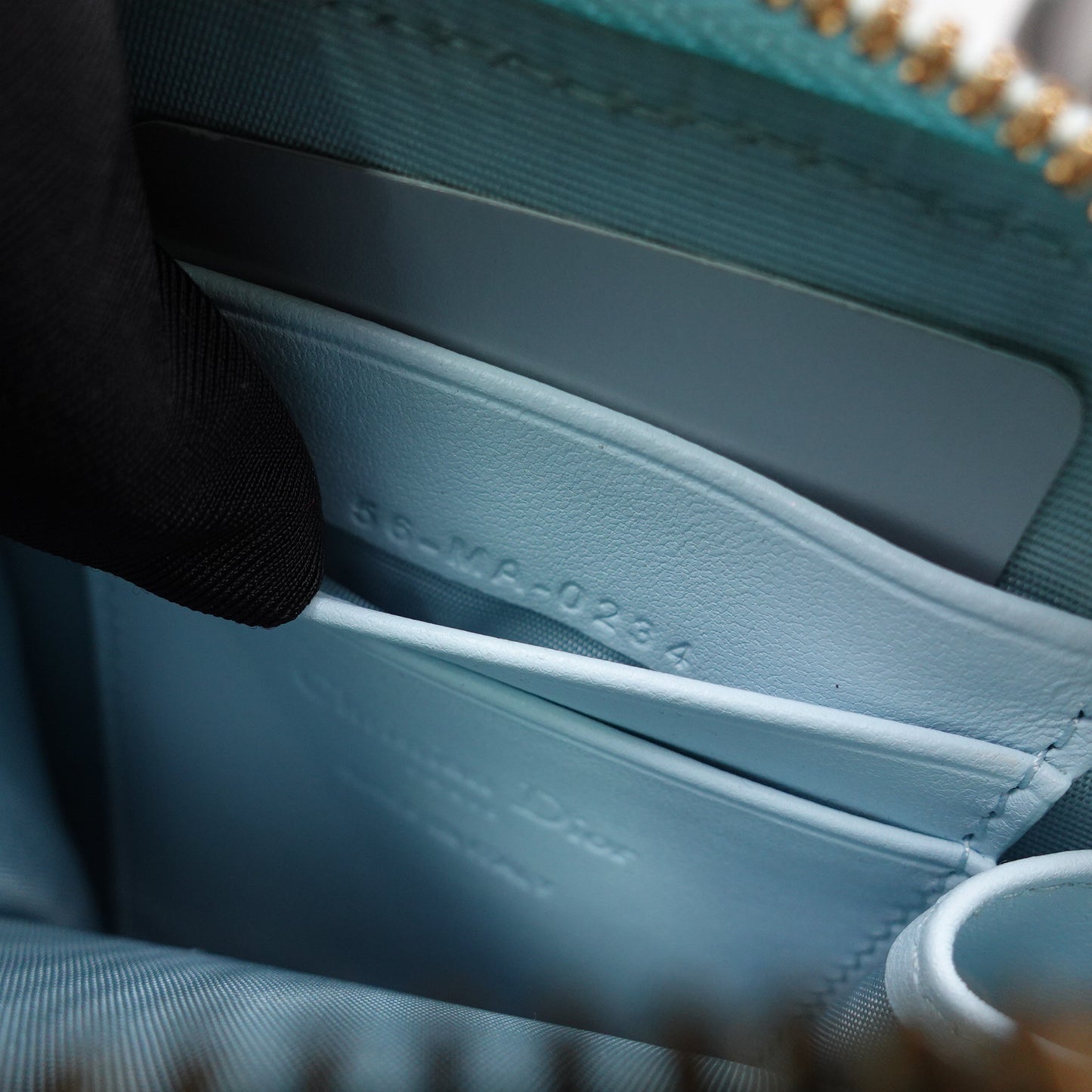 Pre-Owned Dior Lady Baby Blue Lambskin Shoulder Bag