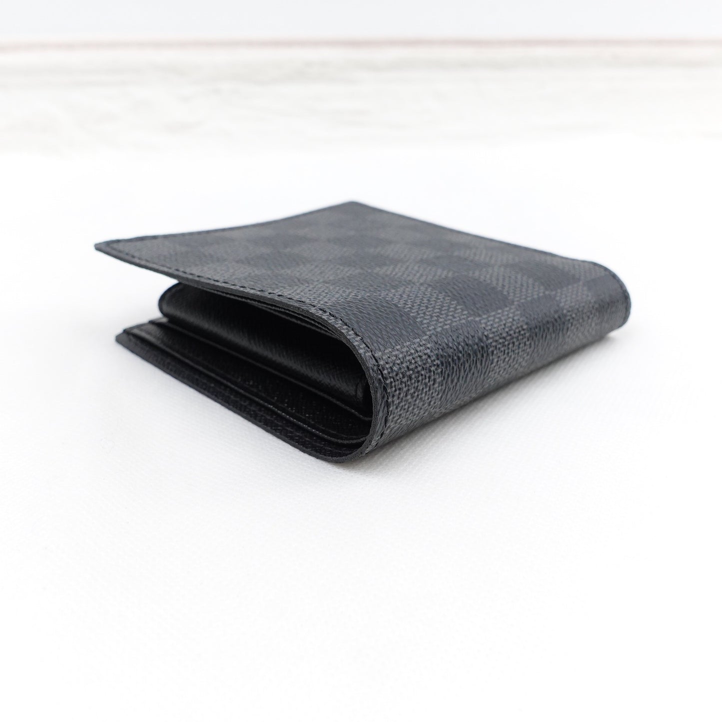 Pre-owned Louis Vuitton Multiple Damier Graphite Coated Canvas Short Wallet