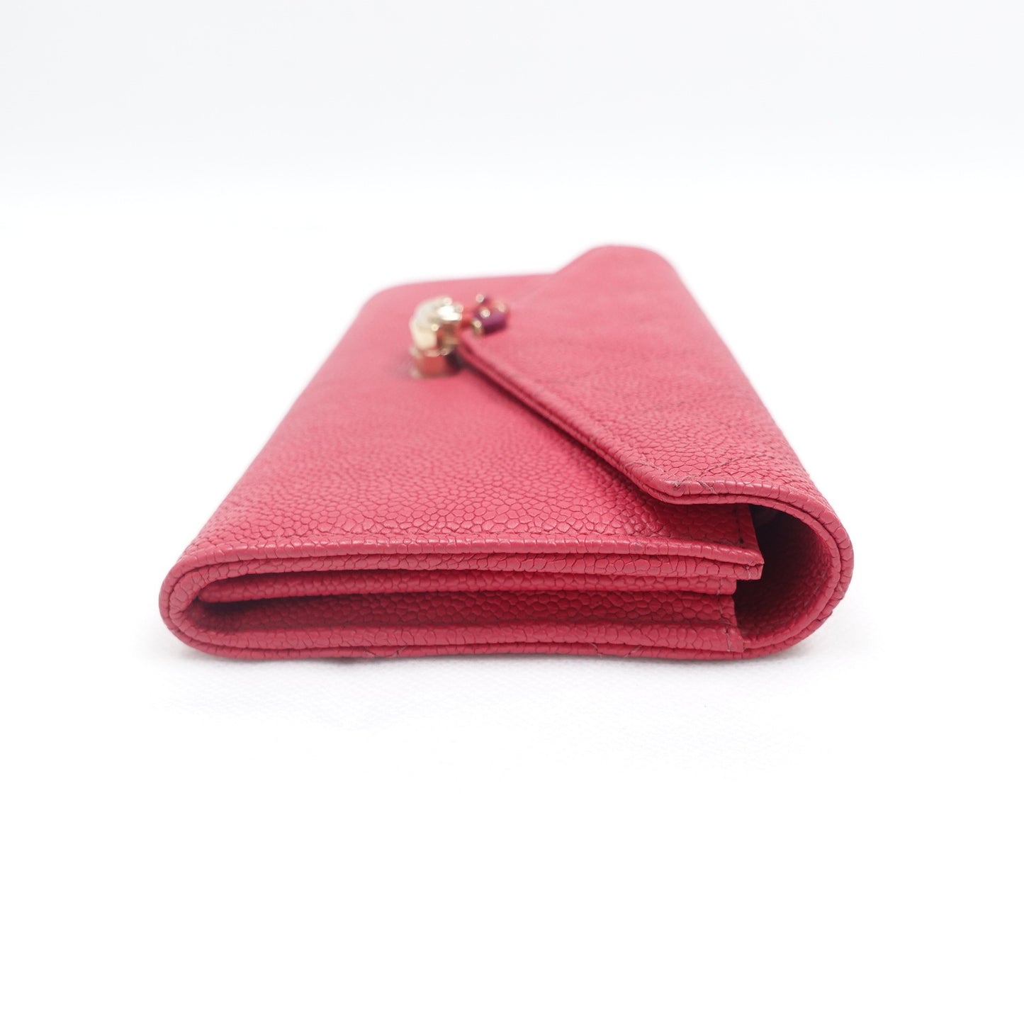 Pre-owned Chanel Pink Calfskin Long Wallet