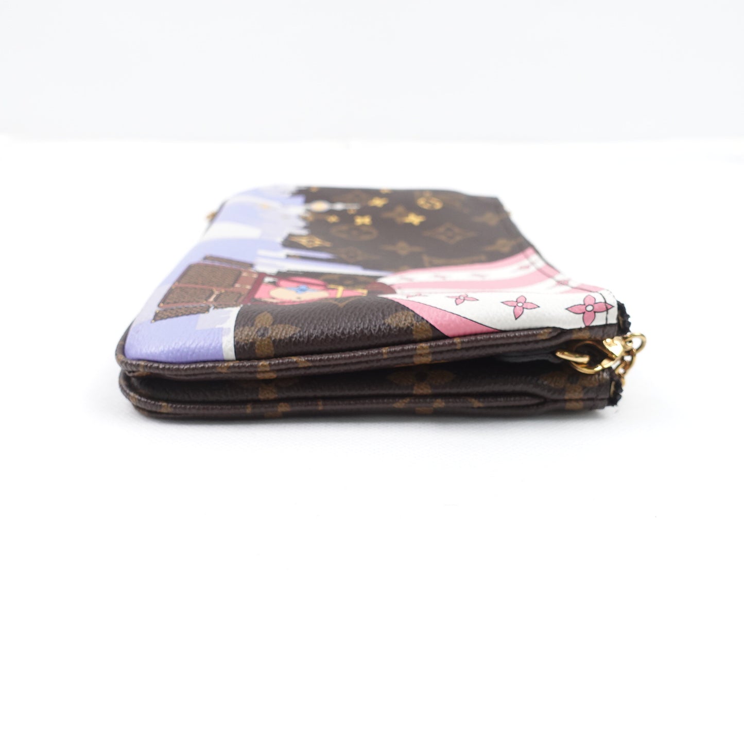 Pre-Owned Louis Vuitton Pochette Double Zip Monogram Coated Canvas Shoulder Bag