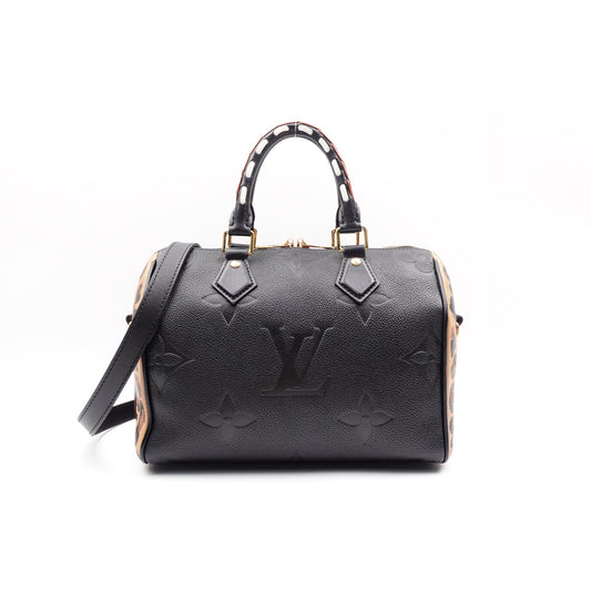 Pre-owned Louis Vuitton Empreinte Monogram Giant Wild At Heart Speedy Bandouliere 25 Black Calfskin Shoulder Bag