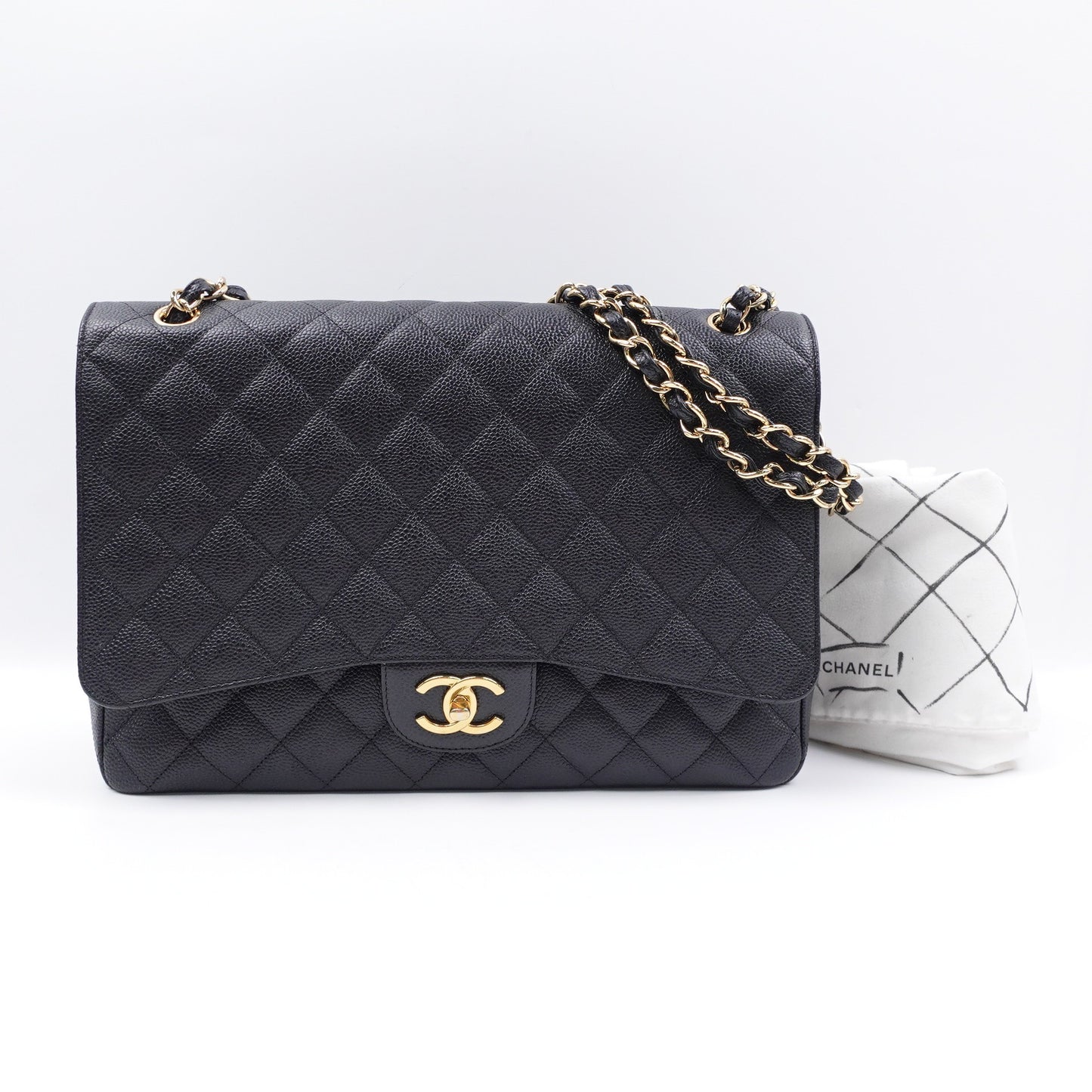 Chanel Classic Flap Maxi Black Calfskin Shoulder Bag