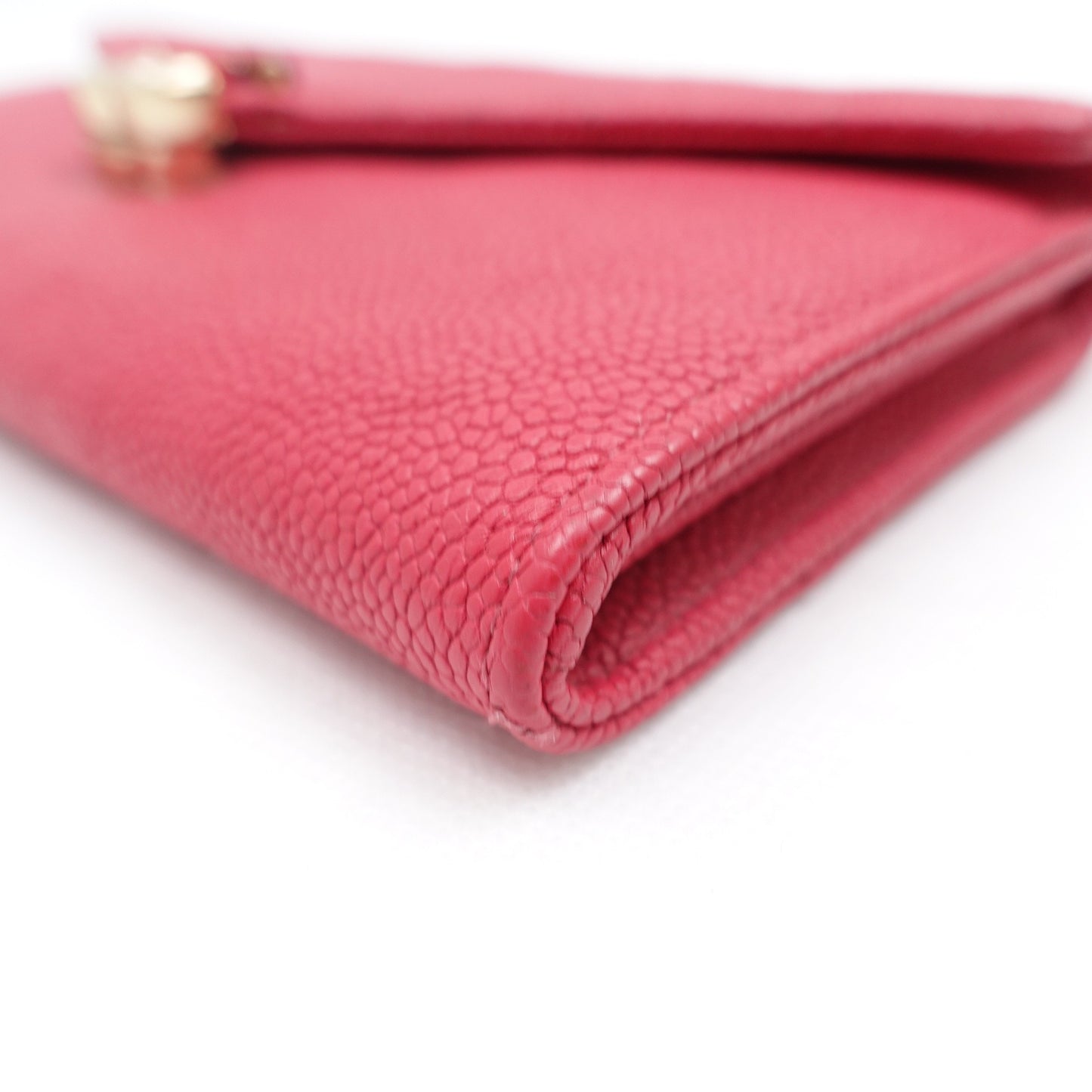 Pre-owned Chanel Pink Calfskin Long Wallet