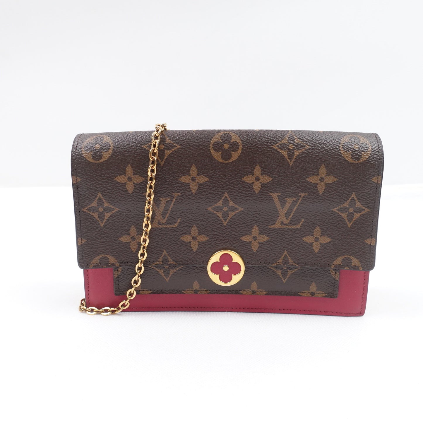 Pre-owned Louis Vuitton Flore WOC Monogram Coated Canvas Shoulder Bag