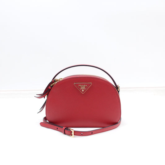 Pre-owned Prada Odette Mini Red Calfskin Shoulder Bag