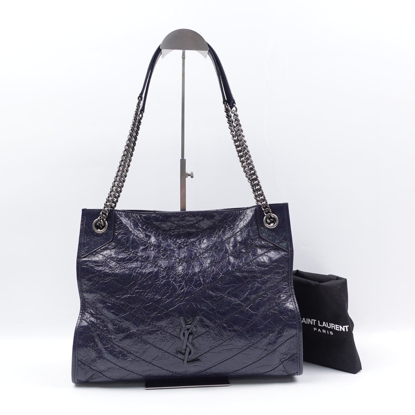 Pre-owned Saint Laurent Niki Dark Blue Calfskin Tote Bag
