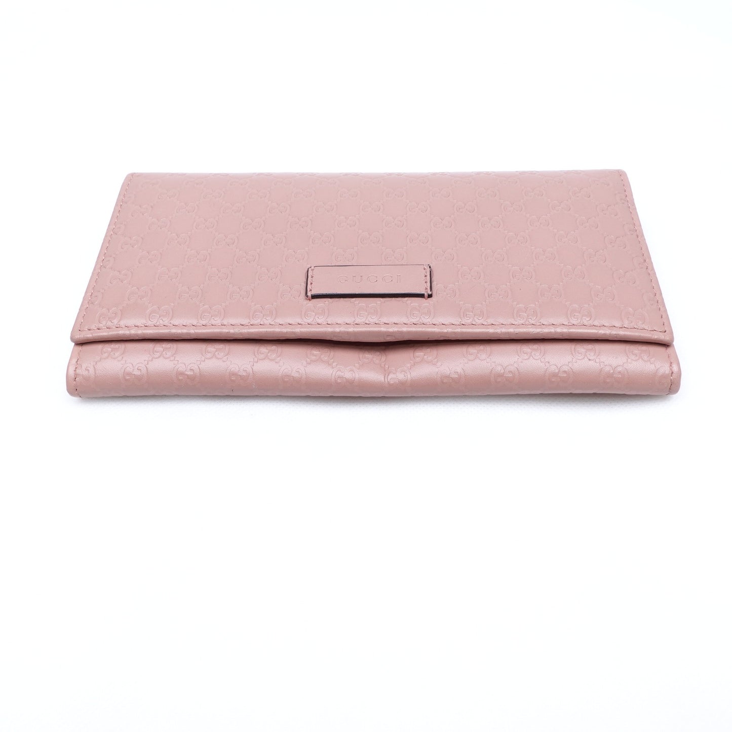 Pre-owned Gucci Pink Inprint Calfskin Wallet