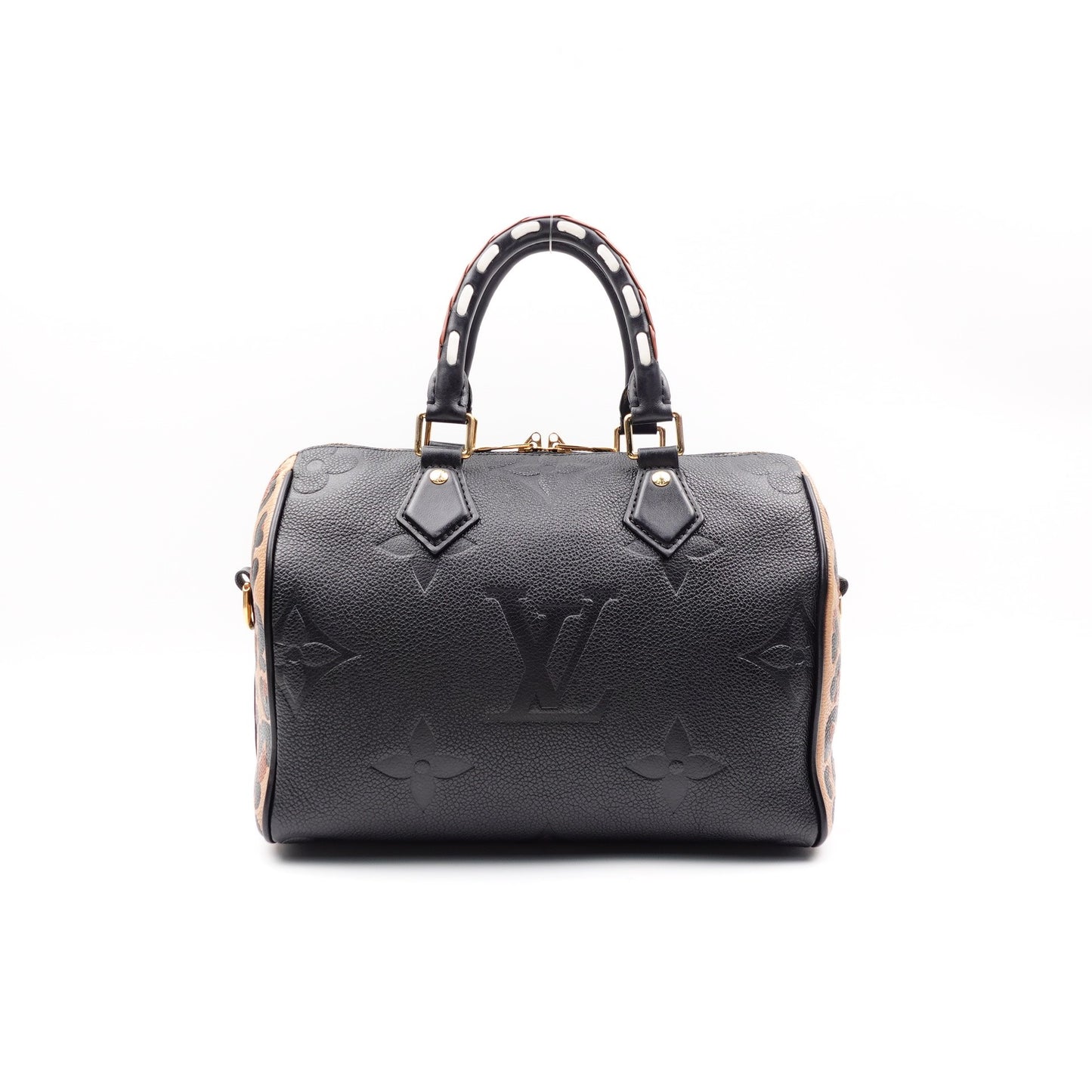Pre-owned Louis Vuitton Empreinte Monogram Giant Wild At Heart Speedy Bandouliere 25 Black Calfskin Shoulder Bag