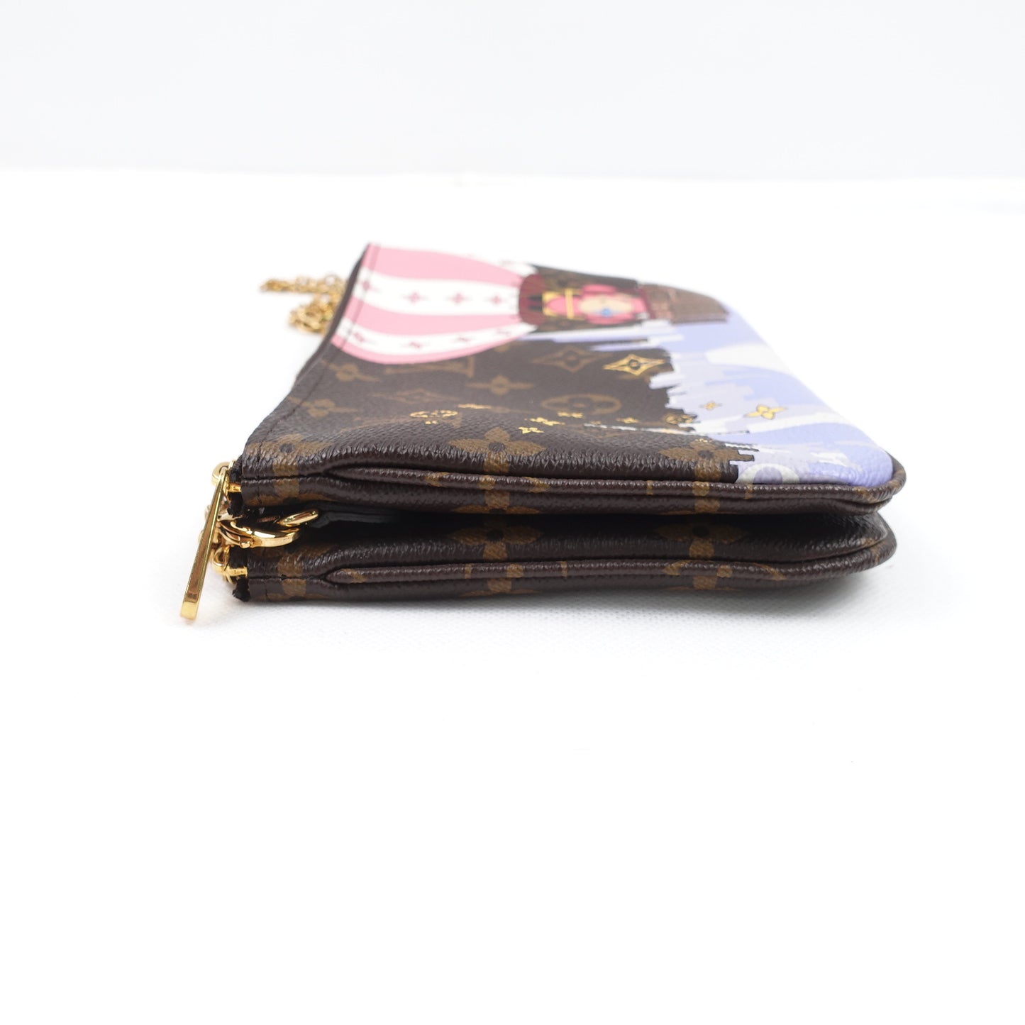 Pre-Owned Louis Vuitton Pochette Double Zip Monogram Coated Canvas Shoulder Bag