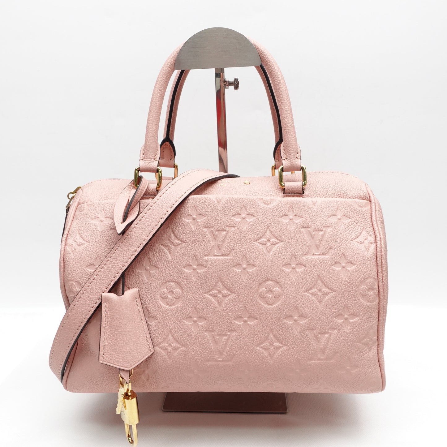 Pre-Owned Louis Vuitton Speedy 25 Pink Calfskin Shoulder Bag