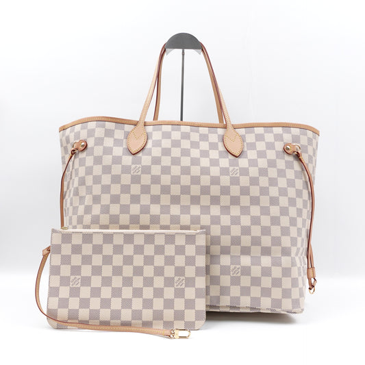 Pre-owned Louis Vuitton Neverfull GM Damier Azur Coated Canvas Tote W/P