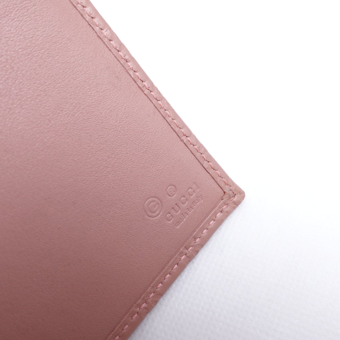 Pre-owned Gucci Pink Inprint Calfskin Wallet