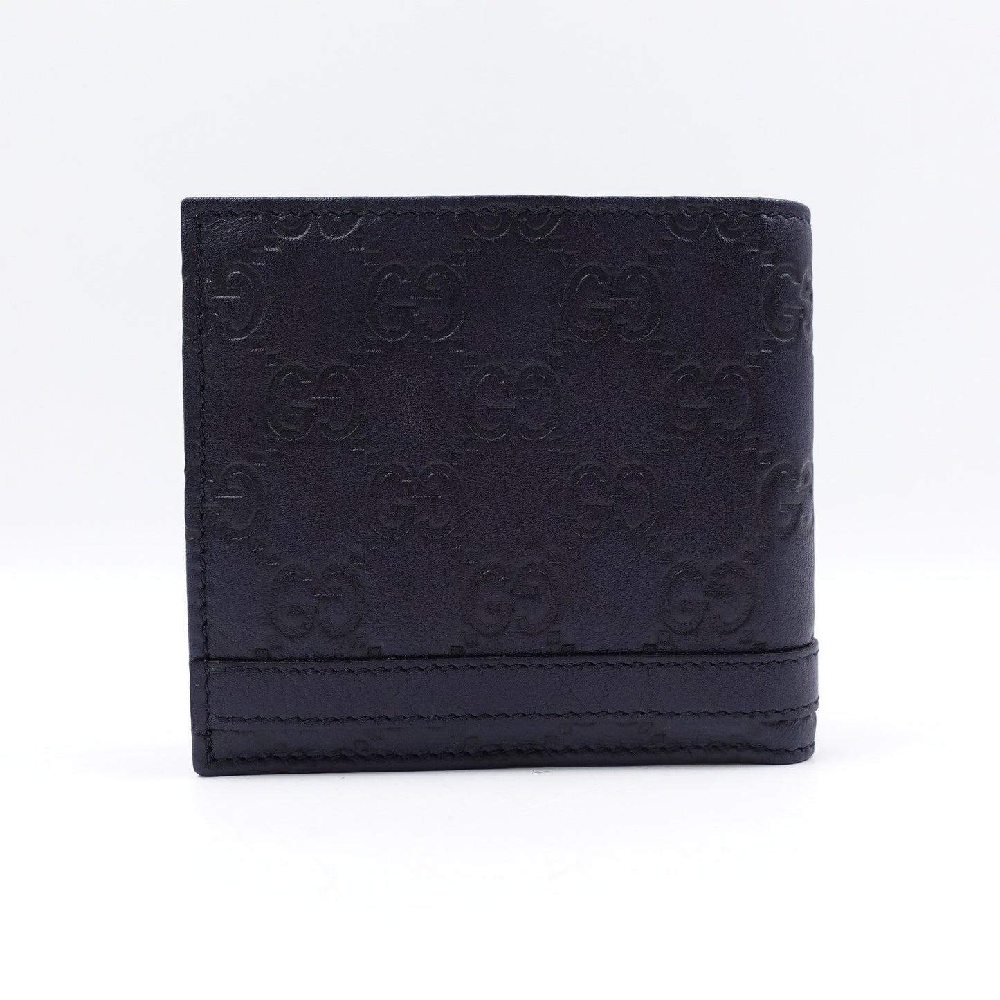Pre-owned Gucci Dark Blue Calfskin Short Wallet
