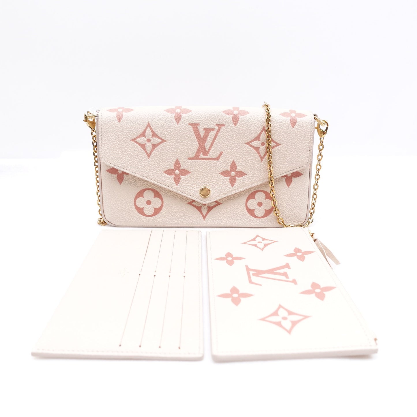 Pre-owned Louis Vuitton Felicie Beige Calfskin Shoulder Bag