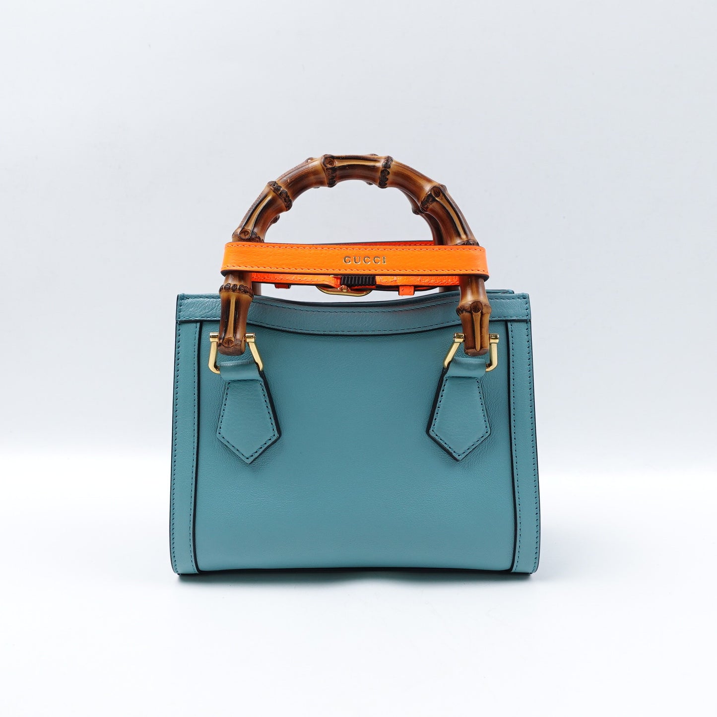 Pre-owned Gucci Diana Blue Calfskin Top Handle Bag