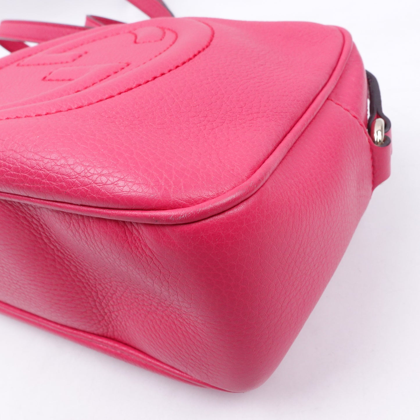 Pre-owned Gucci Soho Peach Pink Calfskin Camera Crossbody Bag