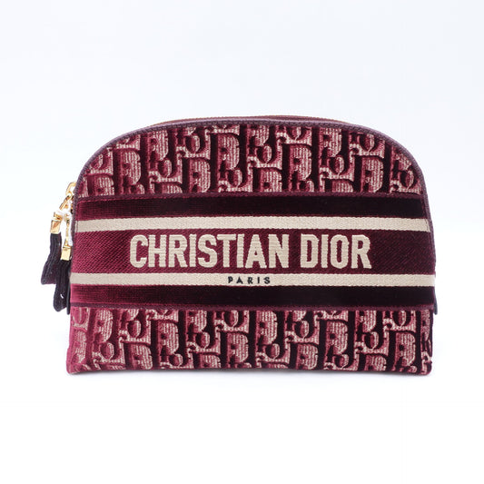 Pre-owned Dior Red Velvet Clutch T10305965