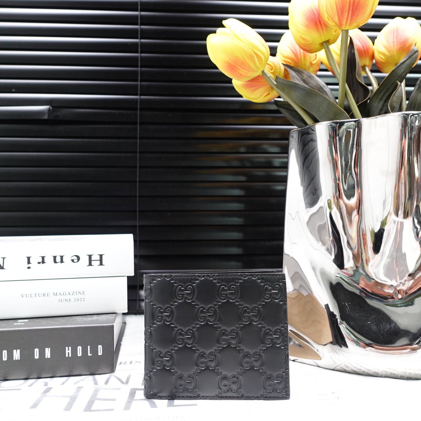 Pre-Owned Gucci Black Calfskin Wallet