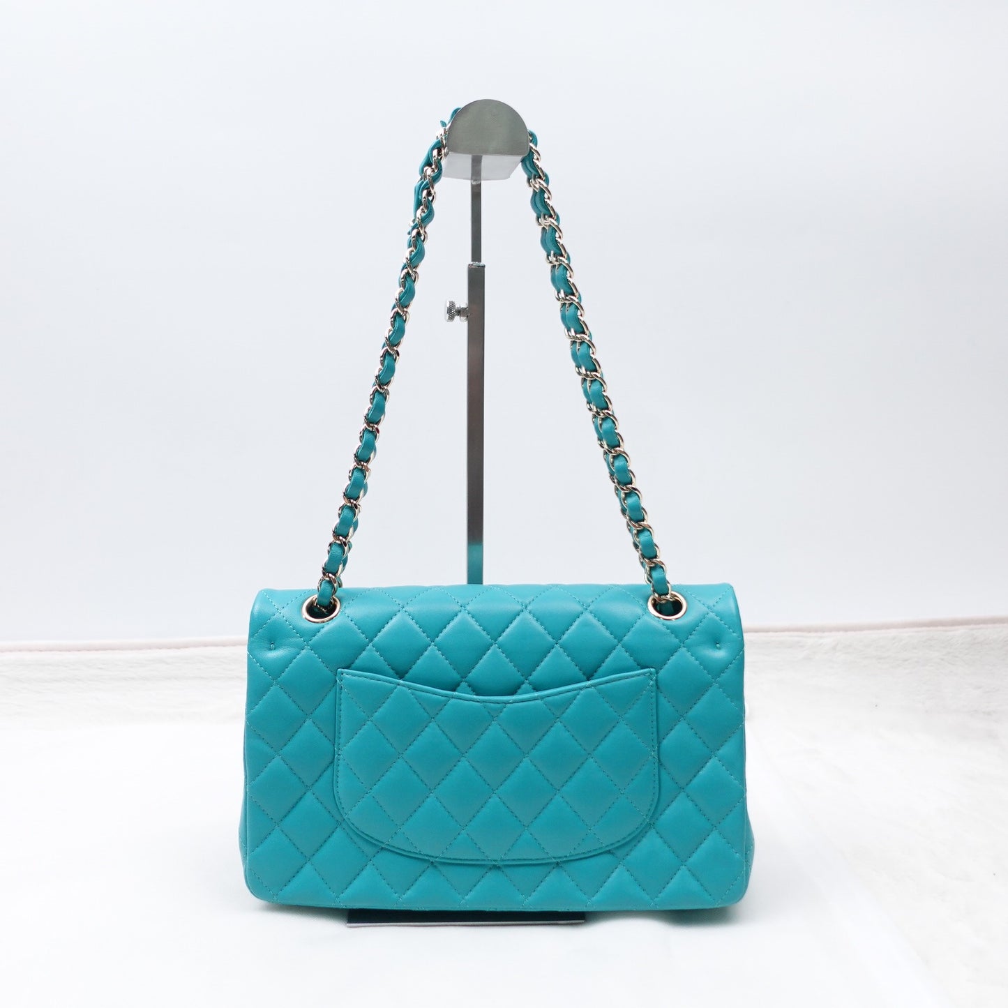 Pre-owned Chanel CF Blue-green Lambskin Shoulder Bag