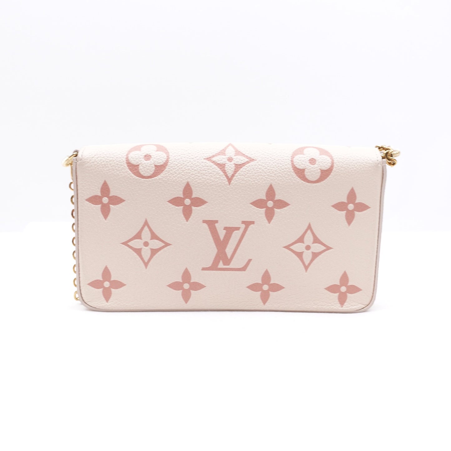 Pre-owned Louis Vuitton Felicie Beige Calfskin Shoulder Bag