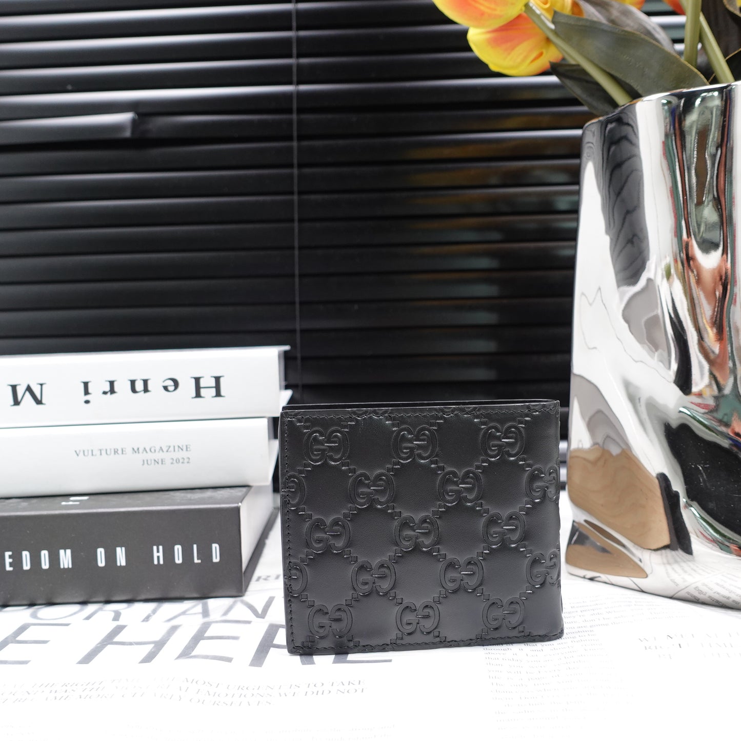 Pre-Owned Gucci Black Calfskin Wallet