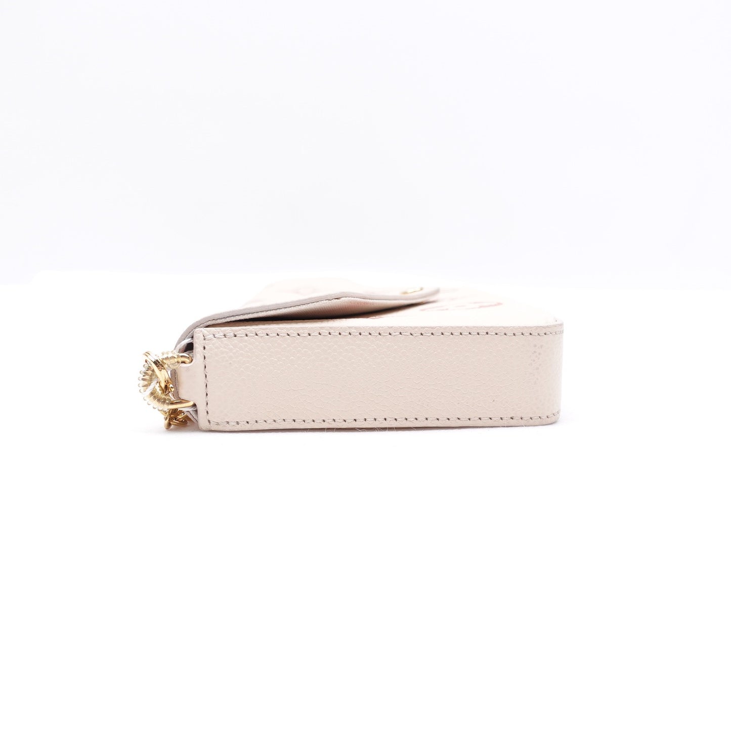 Pre-owned Louis Vuitton Felicie Beige Calfskin Shoulder Bag